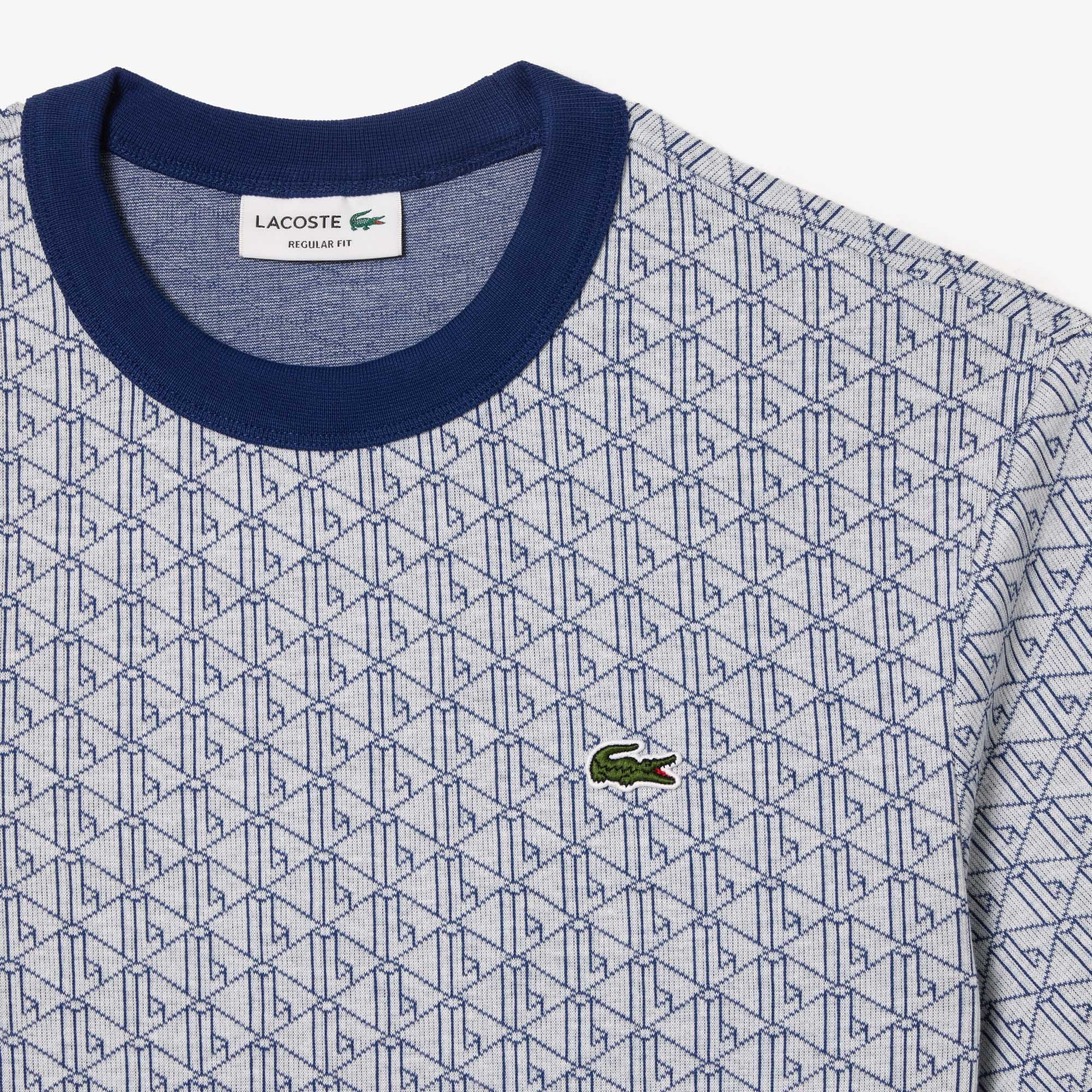 Lacoste Erkek Regular Fit Bisiklet Yaka Monogram Koyu Mavi T-Shirt