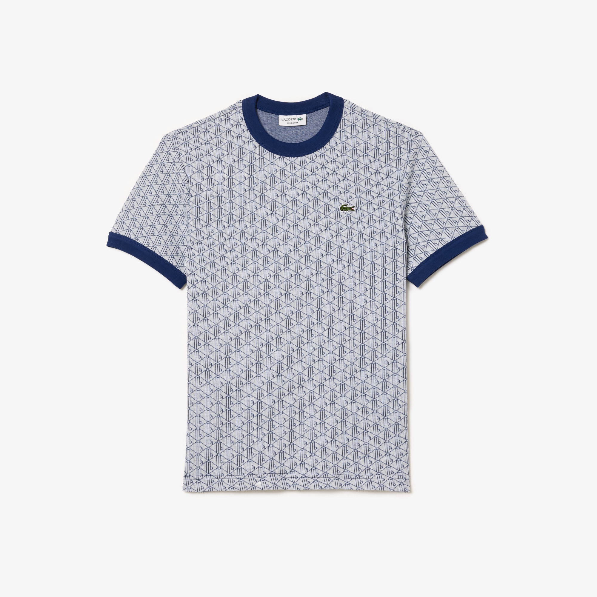 Lacoste Erkek Regular Fit Bisiklet Yaka Monogram Koyu Mavi T-Shirt