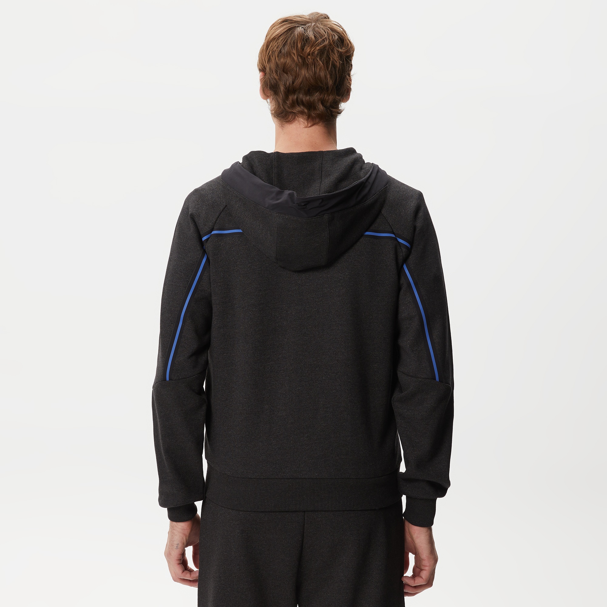 Lacoste Erkek Slim Fit Kapüşonlu Renk Bloklu Siyah Sweatshirt