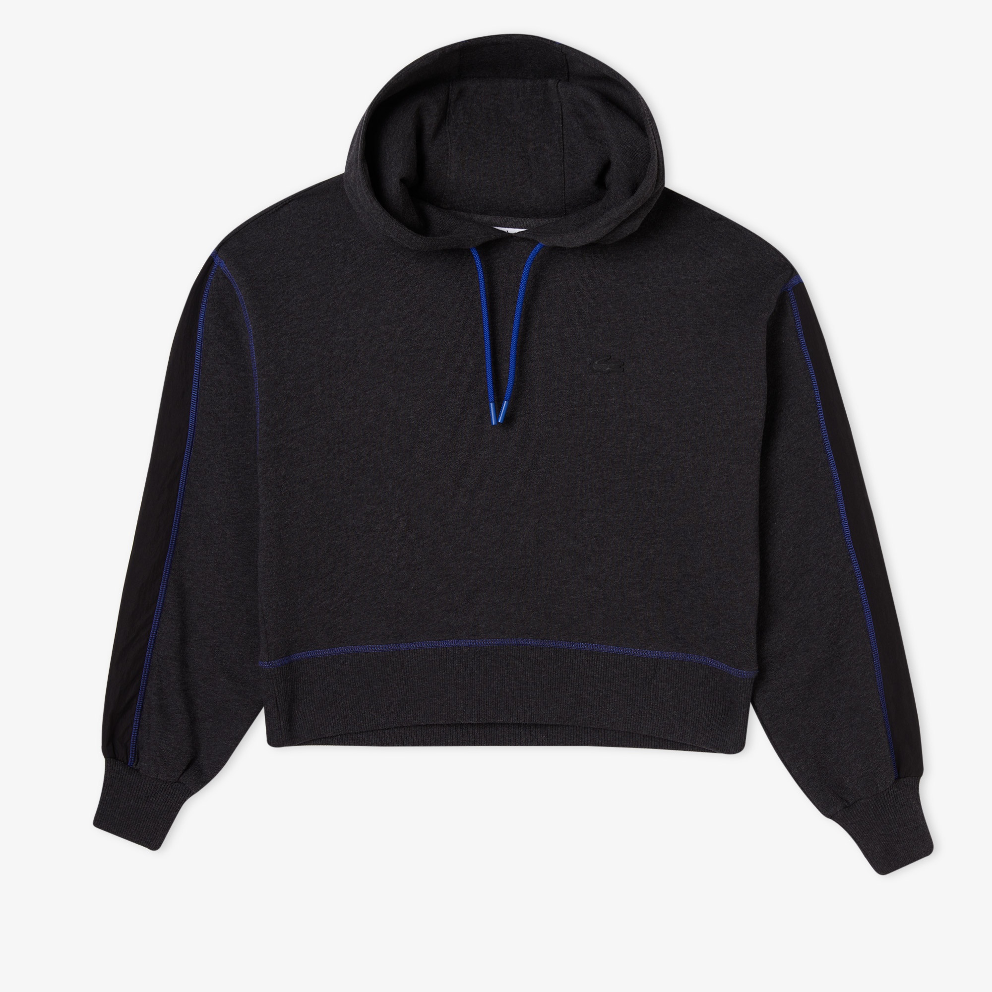 Lacoste Kadın Relaxed Fit Kapüşonlu Renk Bloklu Siyah Sweatshirt