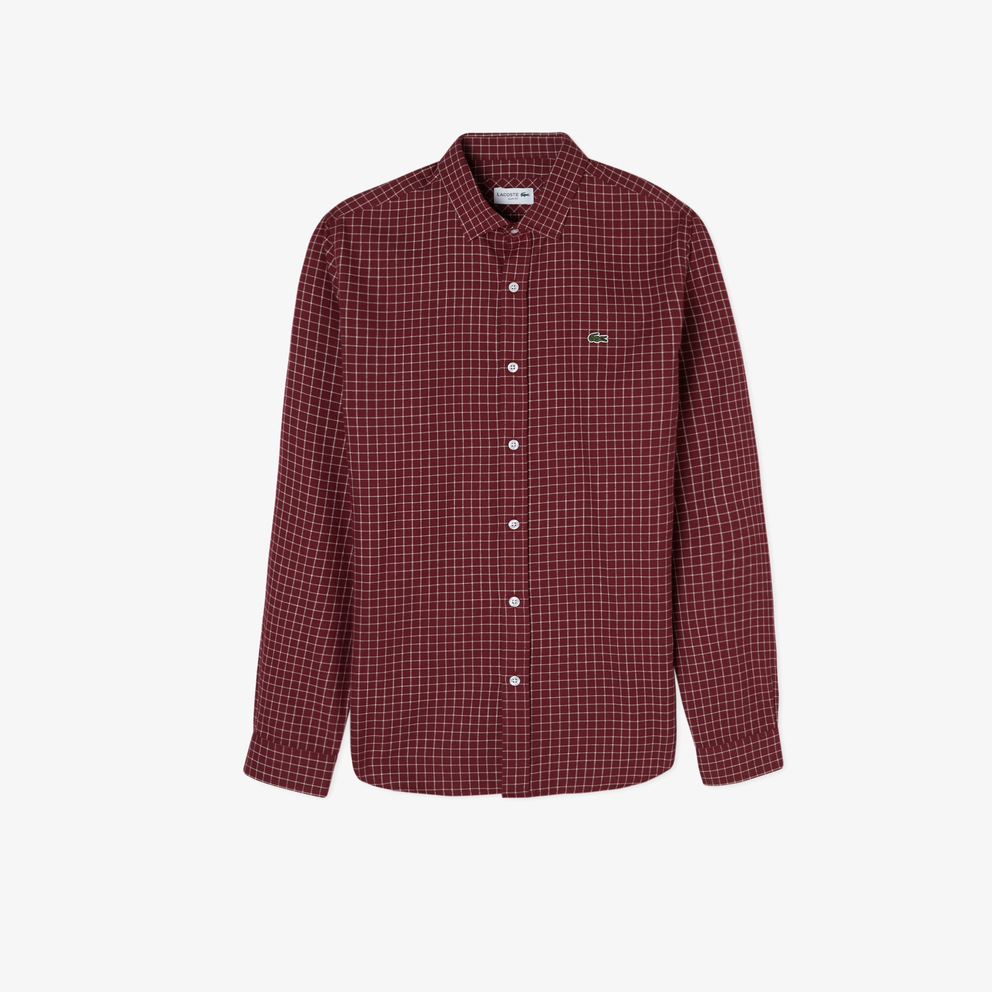 Lacoste Erkek Regular Fit Ekose Bordo Gömlek