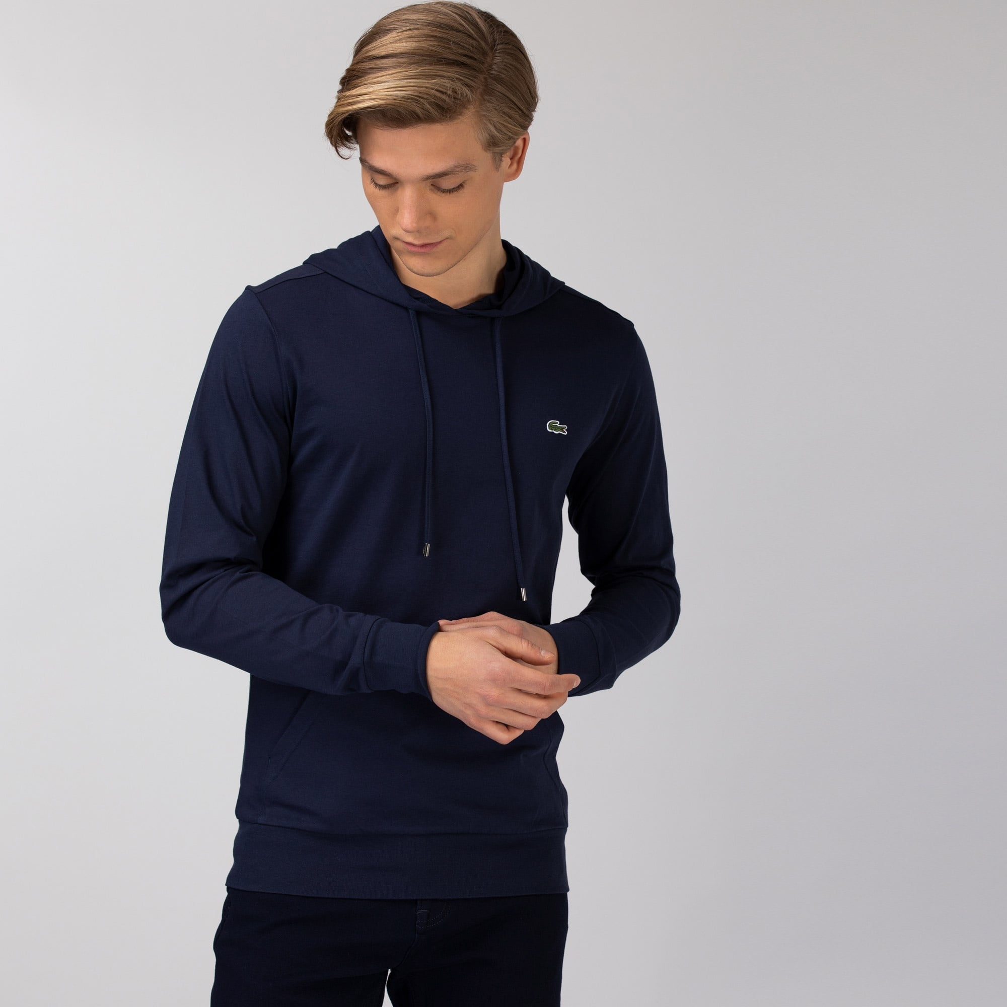 Lacoste Erkek Regular Fit Kapüşonlu Lacivert Sweatshirt