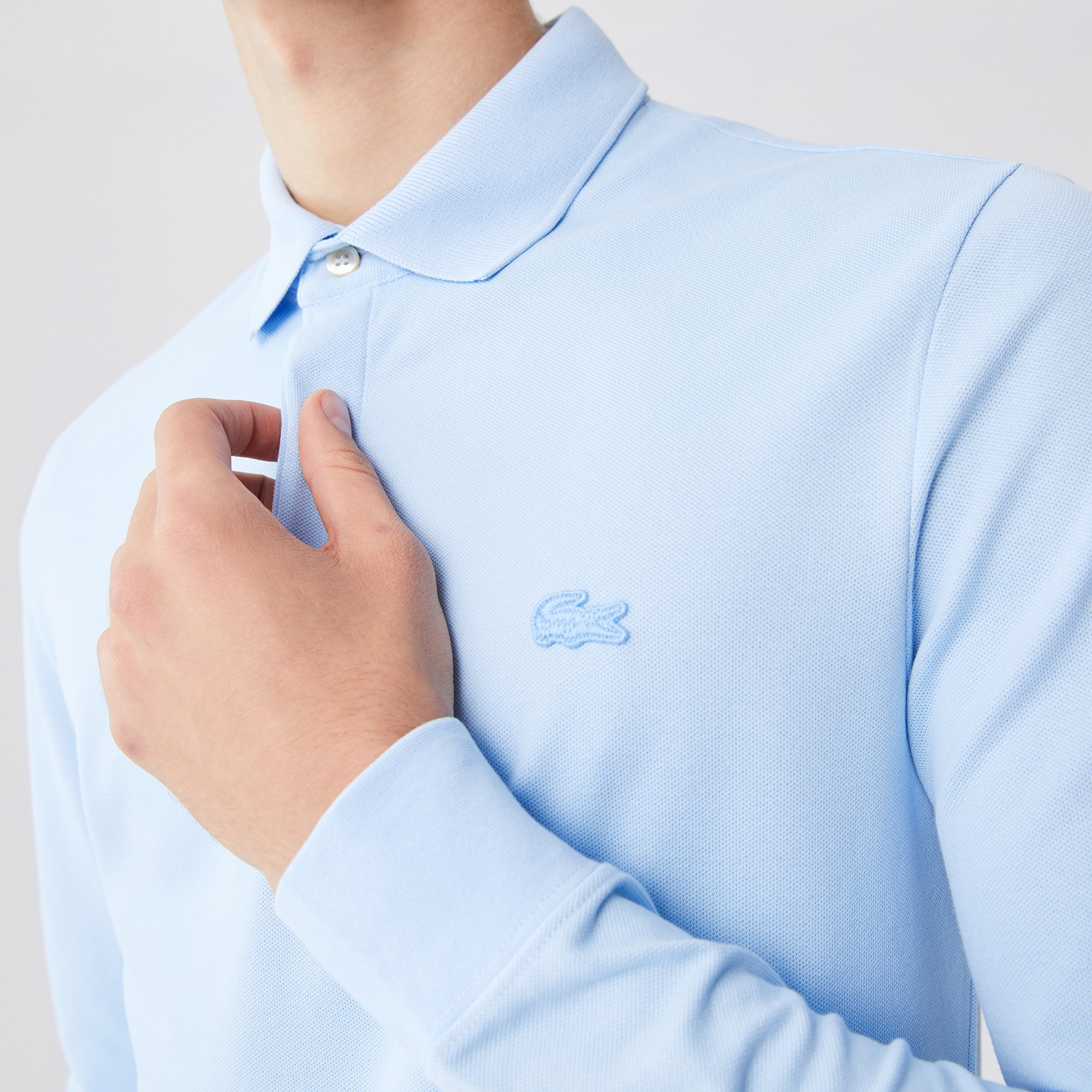 Lacoste Erkek Regular Fit Uzun Kollu Açık Mavi Paris Polo