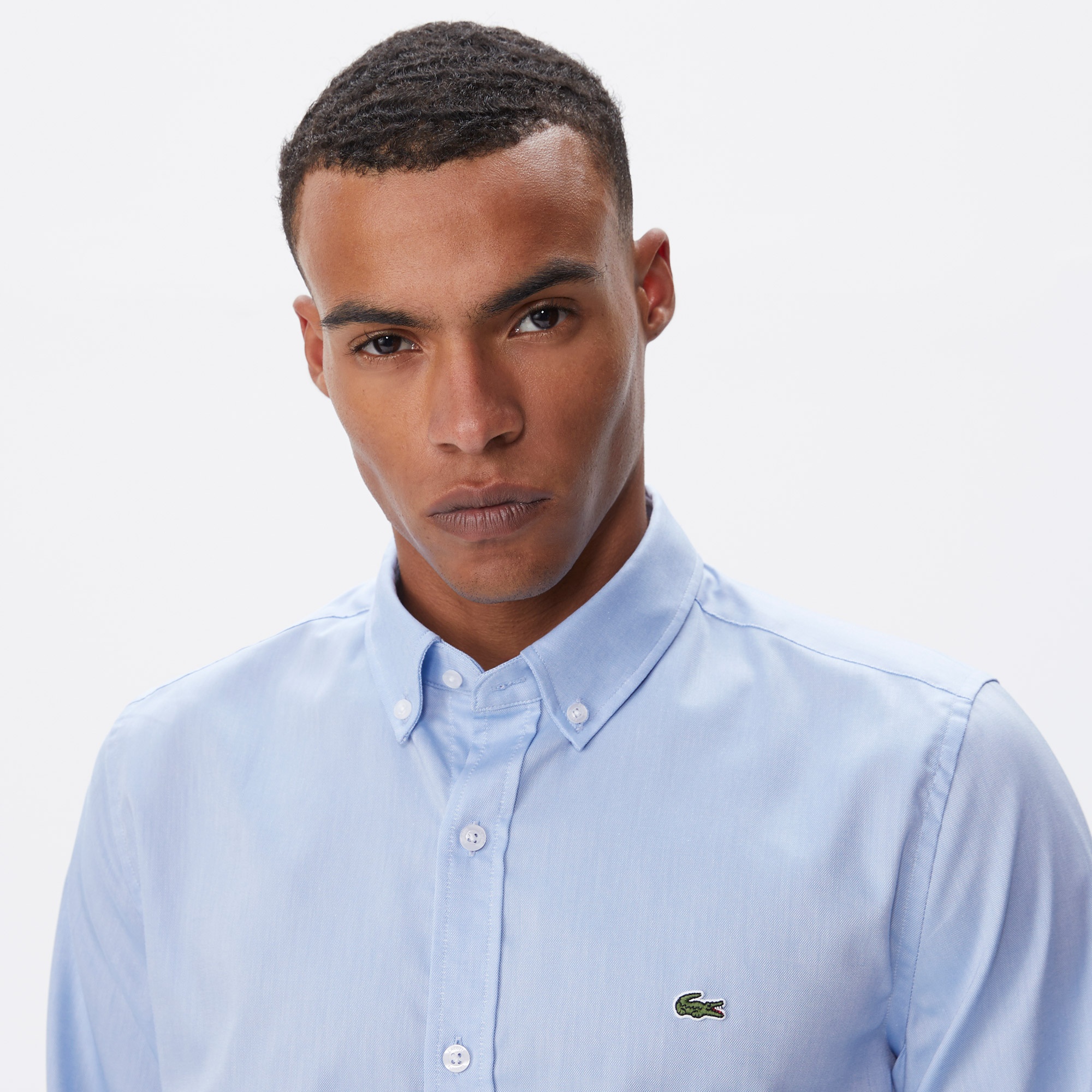 Lacoste Erkek Slim Fit Düğmeli Yaka Mavi Gömlek