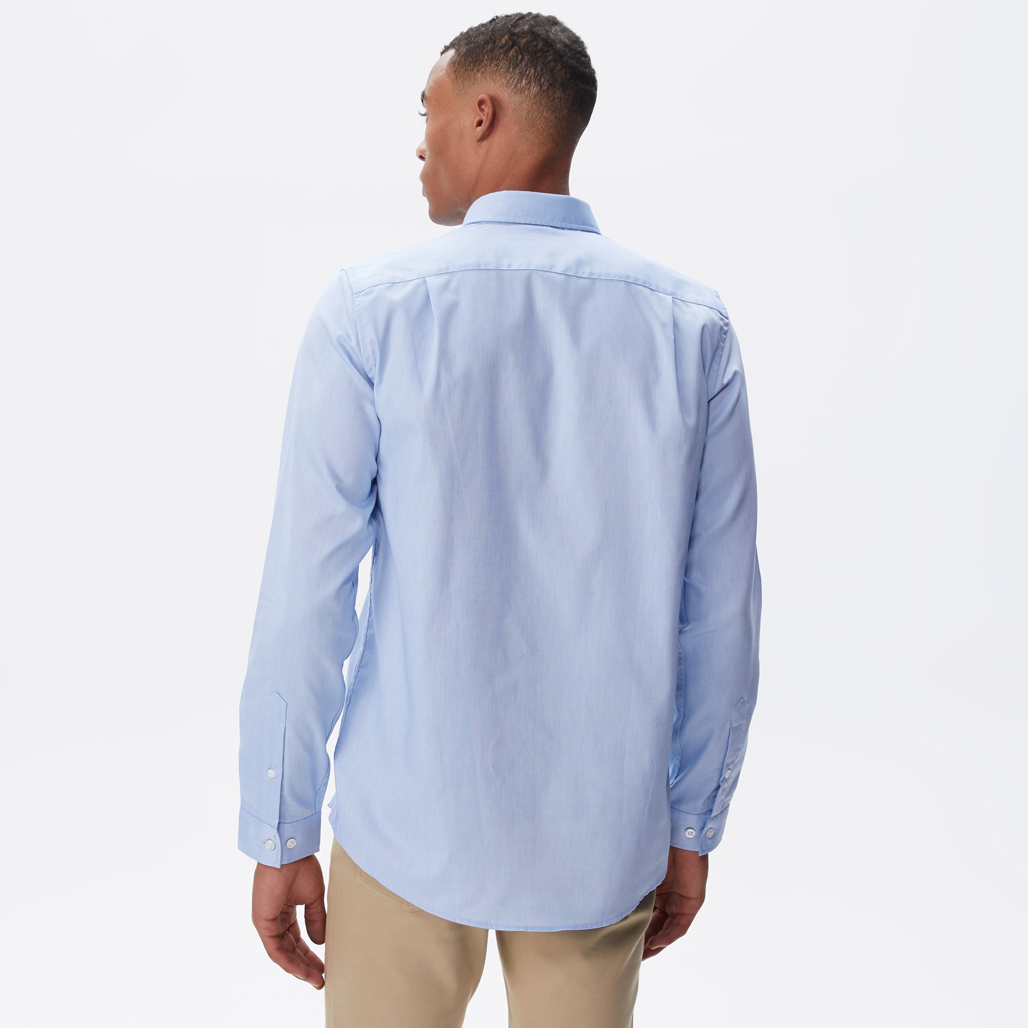 Lacoste Erkek Slim Fit Düğmeli Yaka Mavi Gömlek