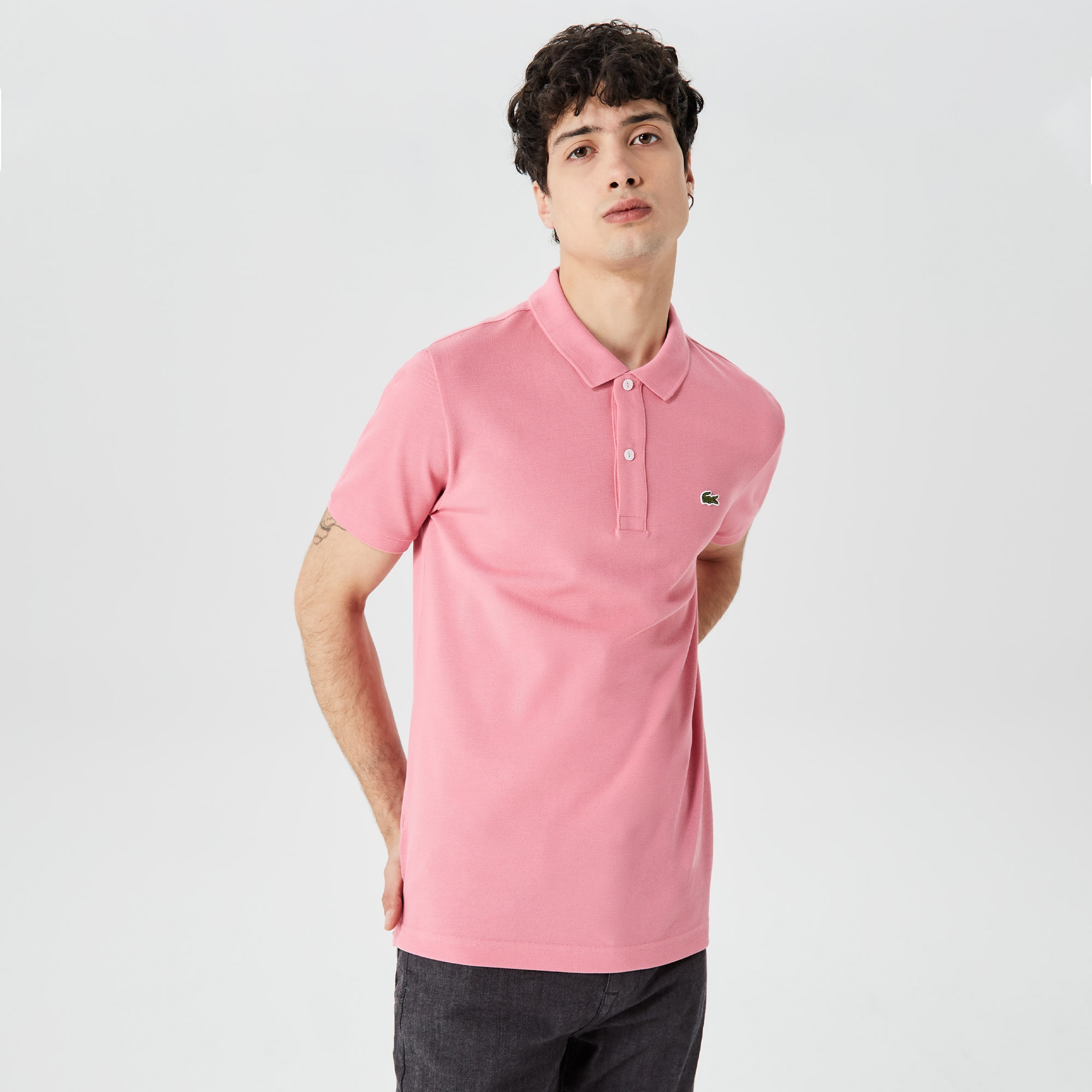 Lacoste Erkek Slim Fit L.12.12 Pembe Polo