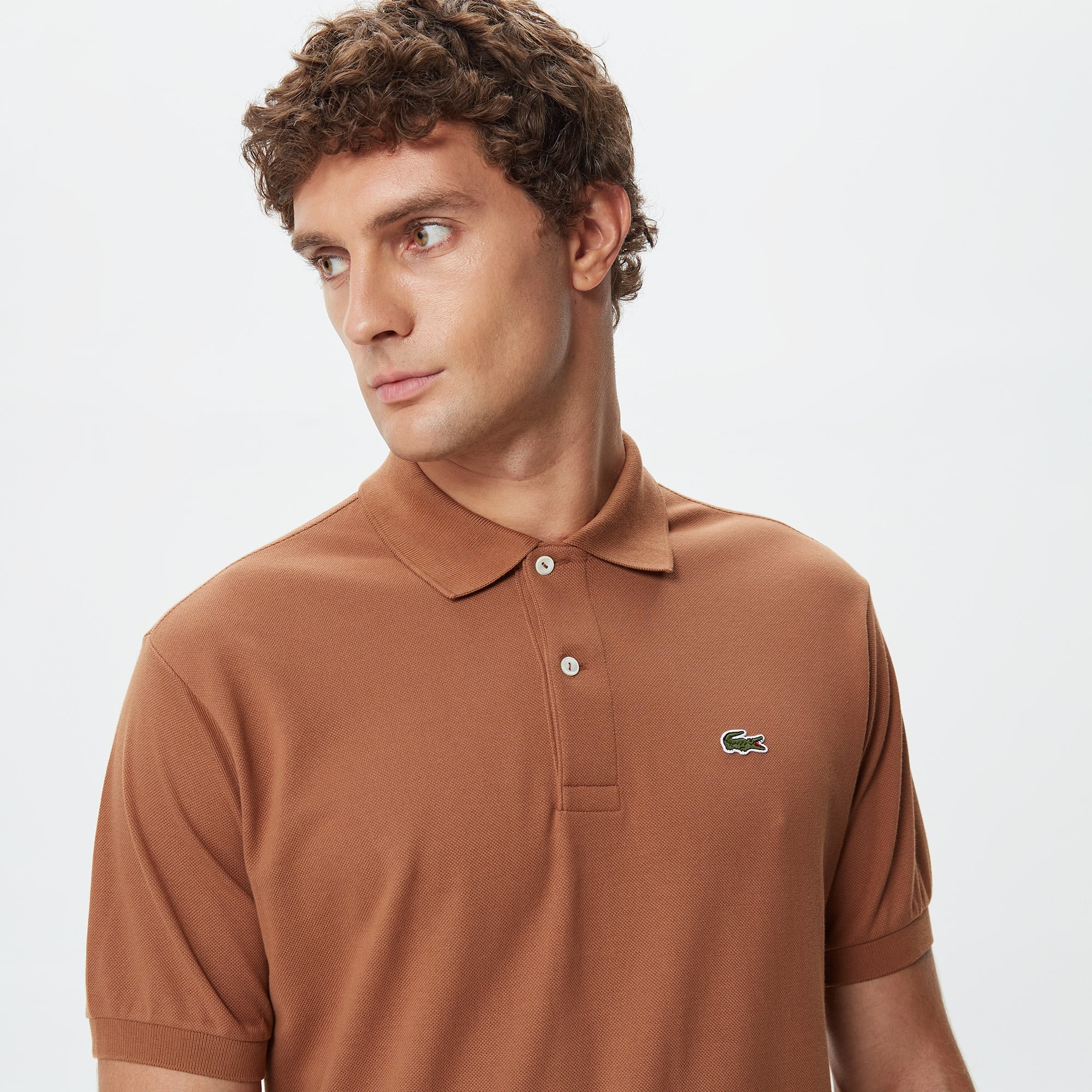 L.12.12 Erkek Classic Fit Kahverengi Polo