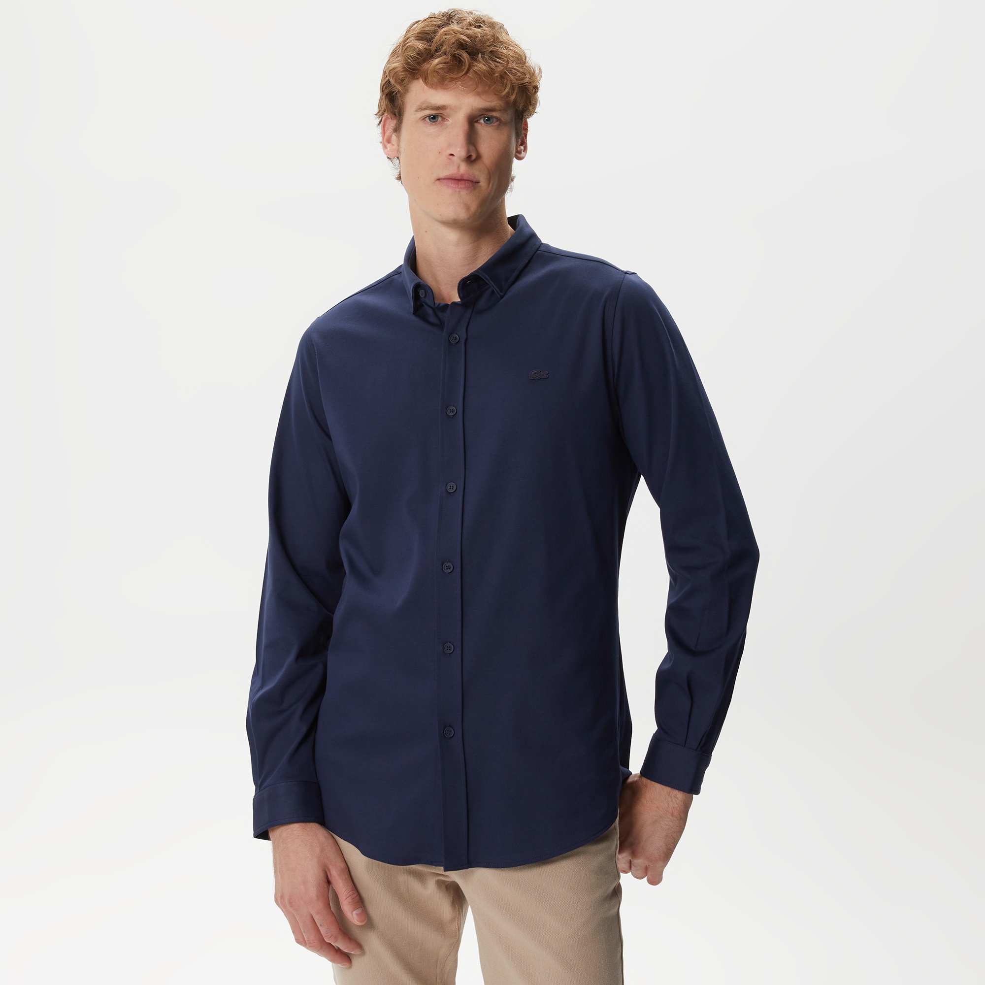 Lacoste Erkek Slim Fit Lacivert Gömlek