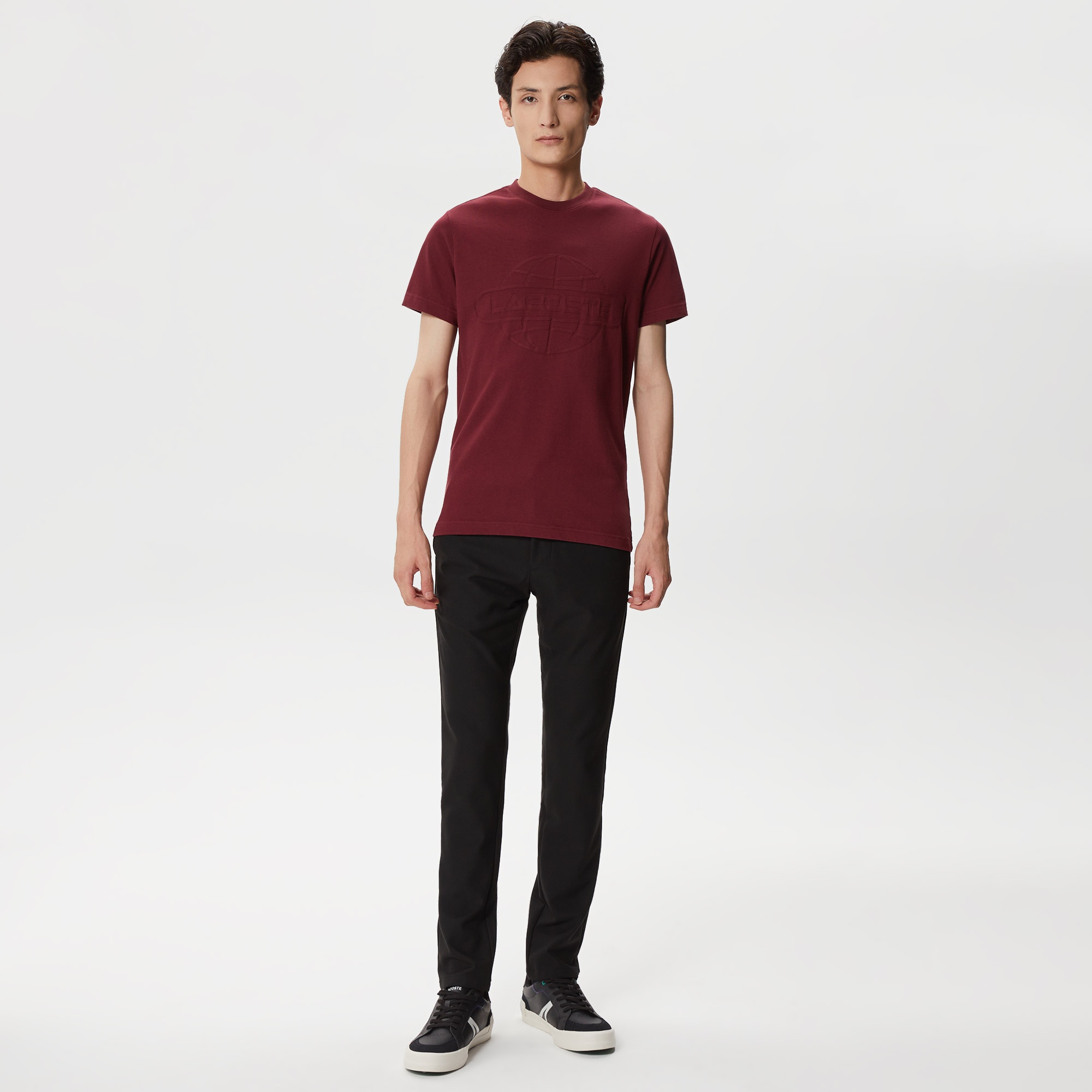 Lacoste Erkek Regular Fit Bisiklet Yaka Baskılı Bordo T-Shirt