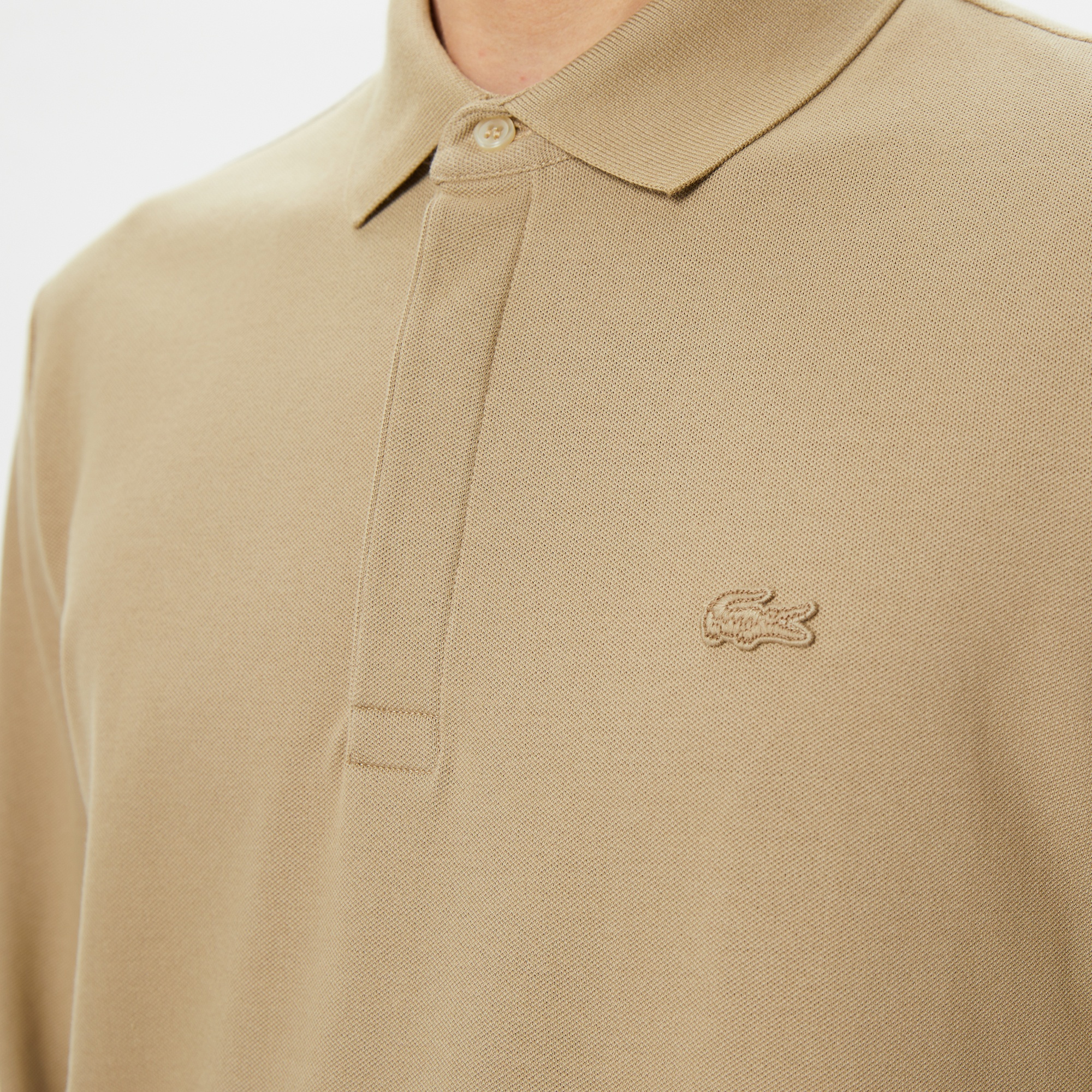 Lacoste Erkek Regular Fit Uzun Kollu Kahverengi Paris Polo