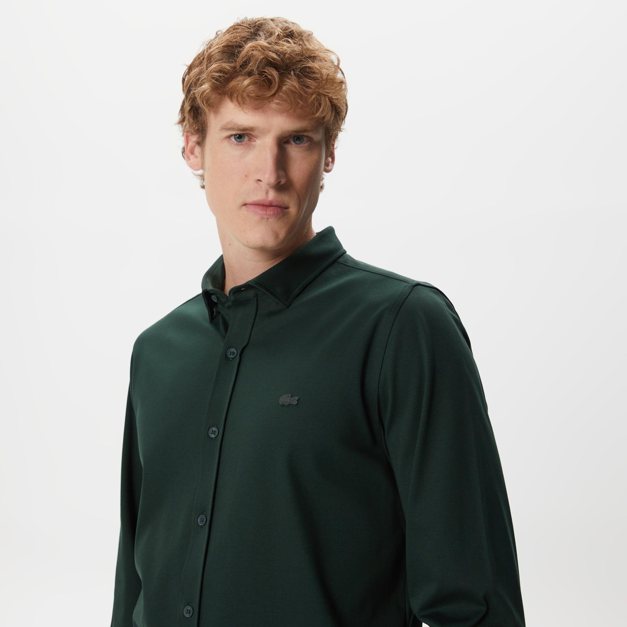Lacoste Erkek Slim Fit Koyu Yeşil Gömlek