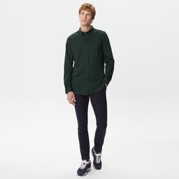 Lacoste Erkek Slim Fit Koyu Yeşil Gömlek Yeşil