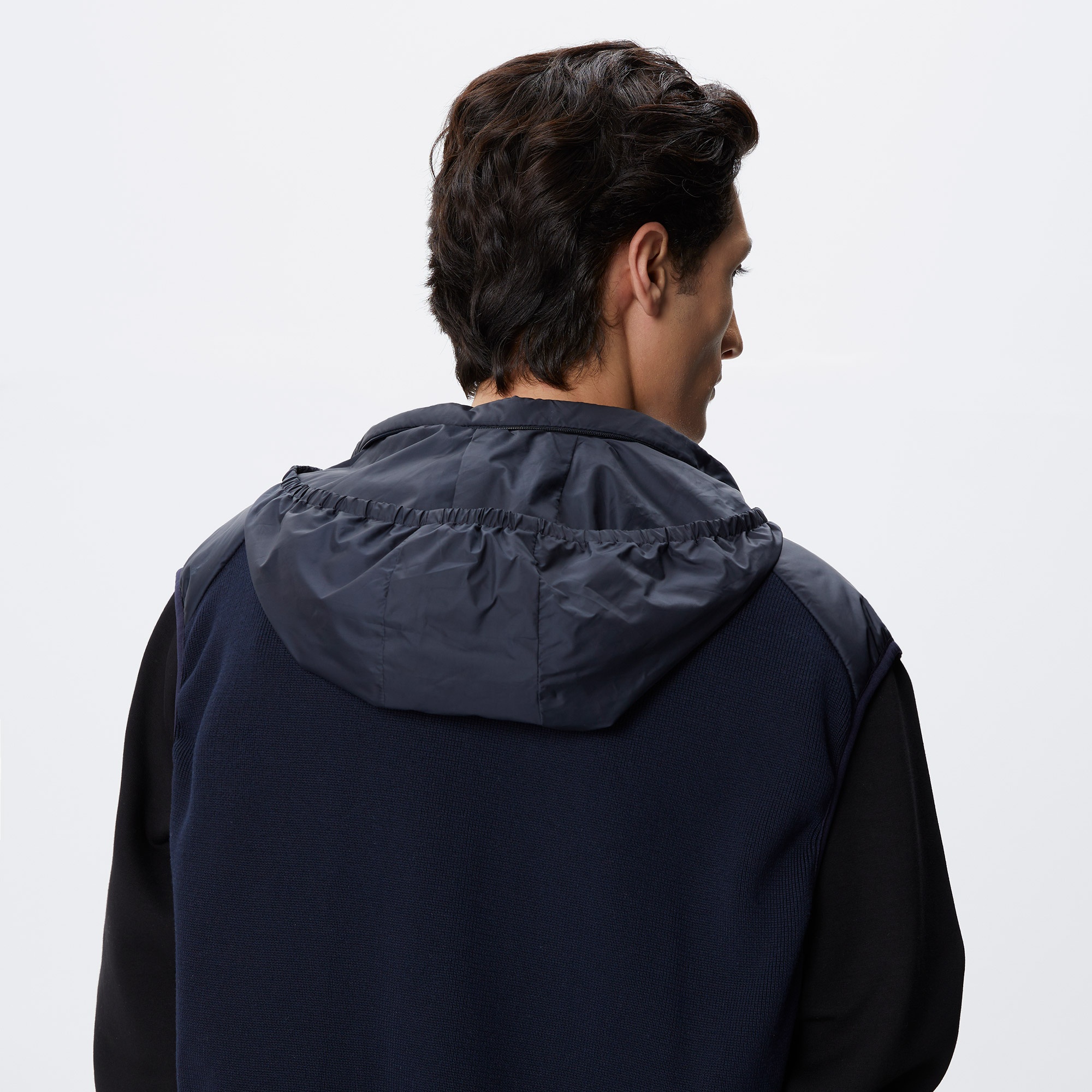 Lacoste Erkek Dik Yaka Kapitone Lacivert Mont