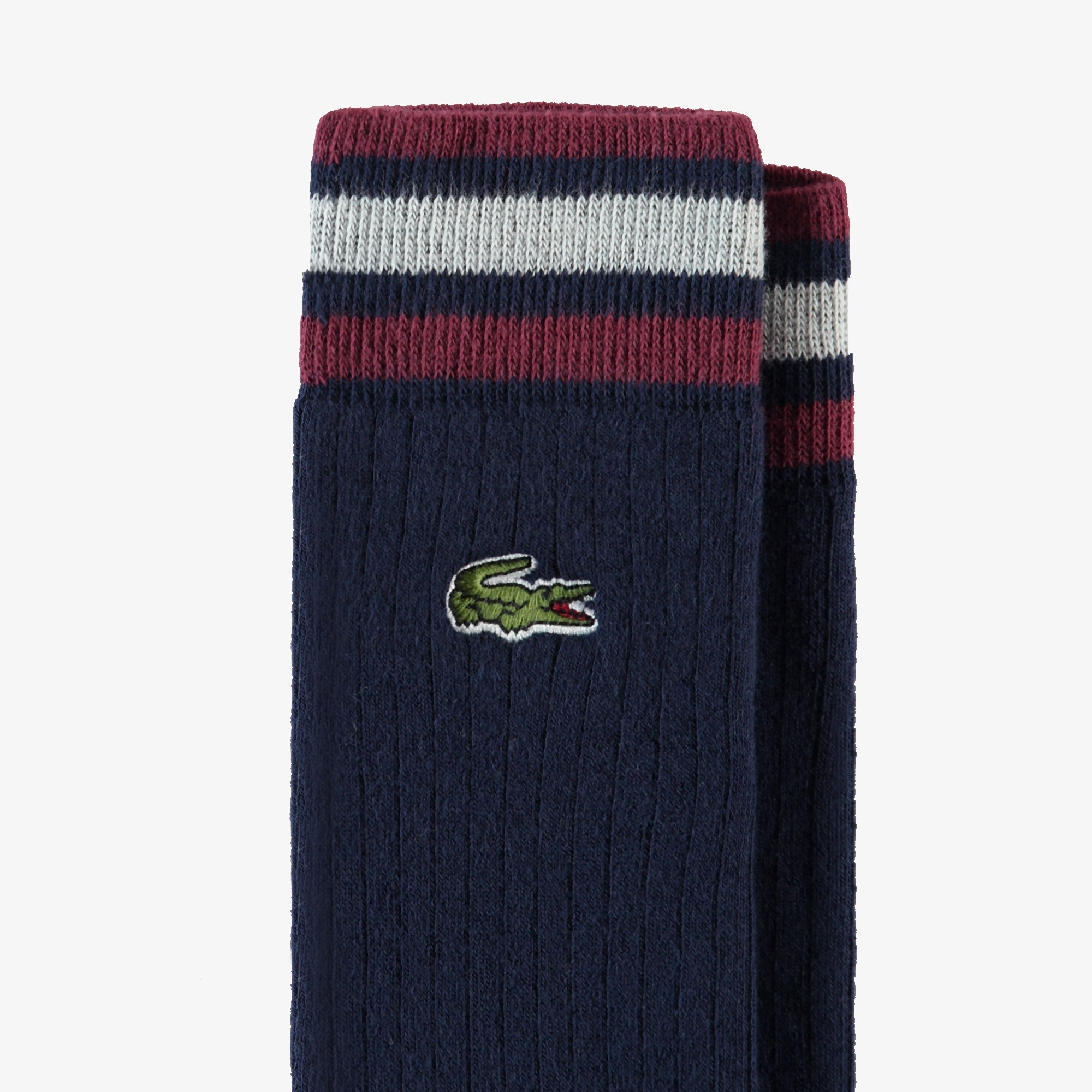 Lacoste Unisex Çizgili Lacivert Çorap