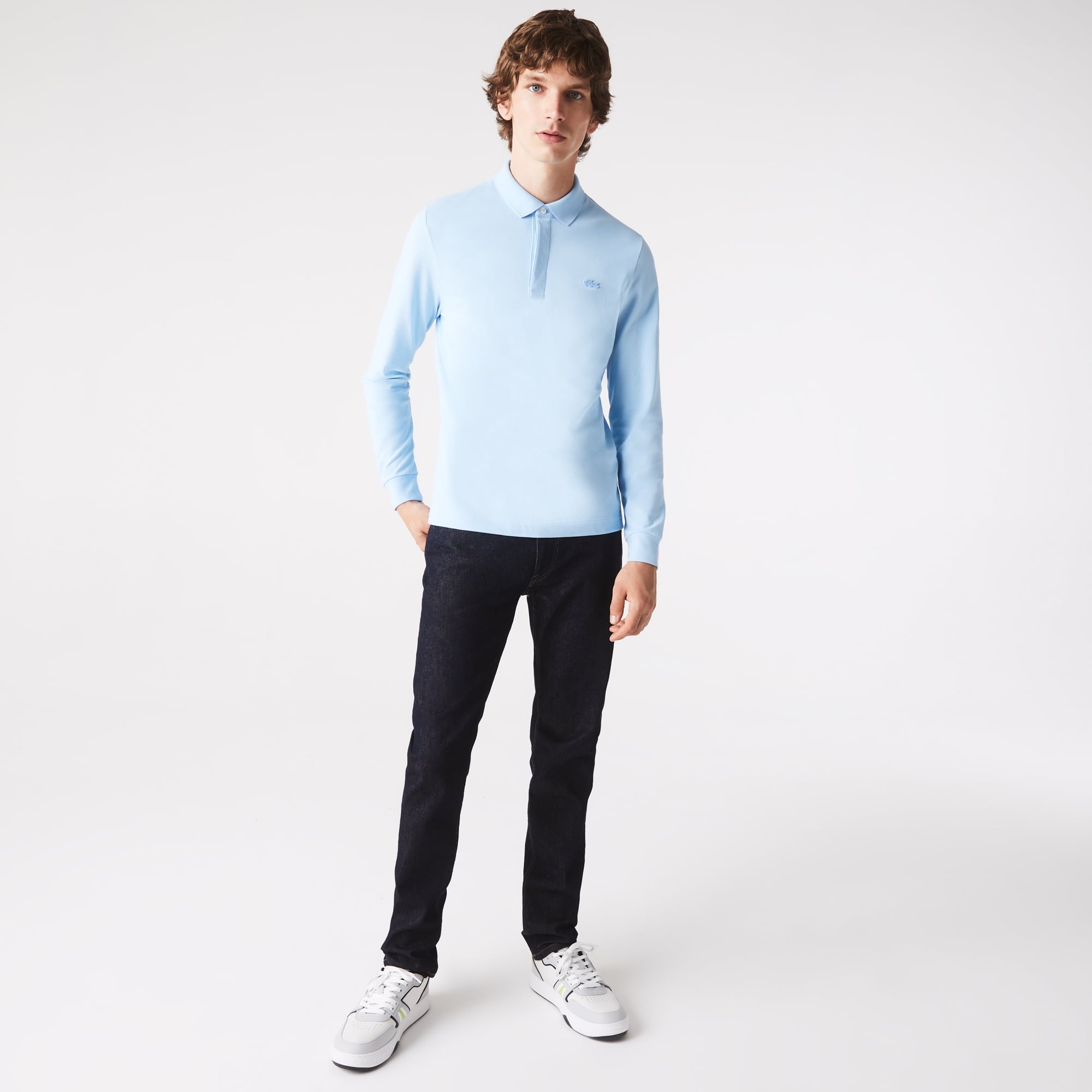 Lacoste Erkek Regular Fit Uzun Kollu Açık Mavi Paris Polo