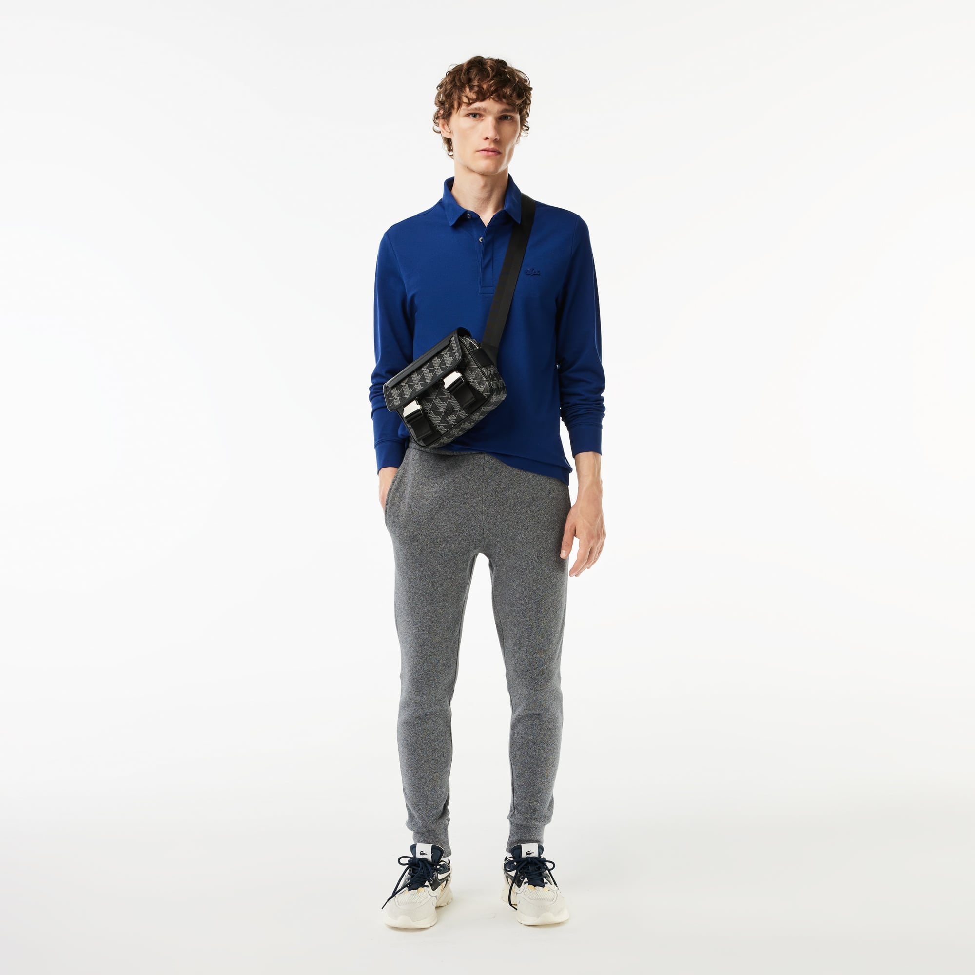Erkek Regular Fit Uzun Kollu Koyu Mavi Paris Polo