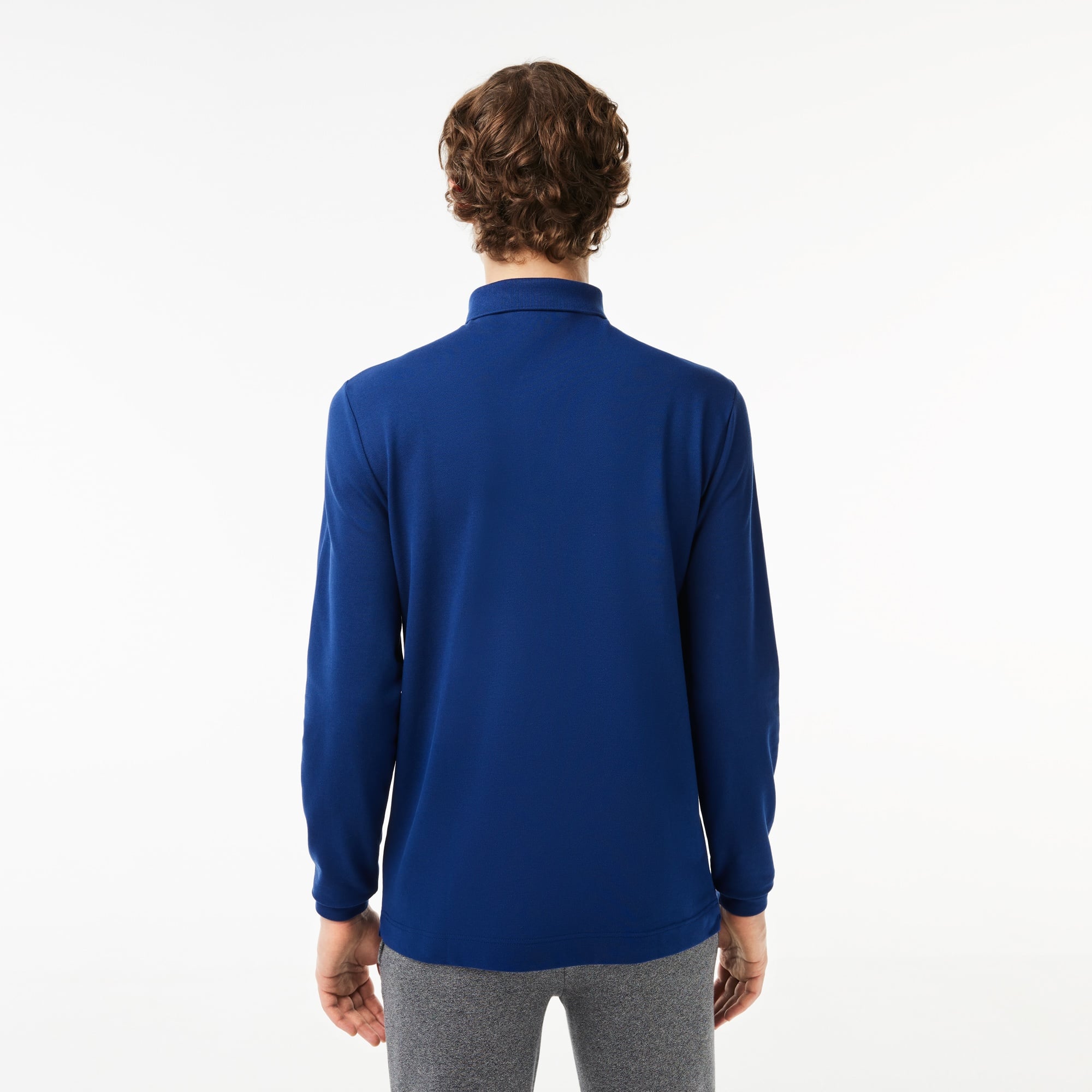 Erkek Regular Fit Uzun Kollu Koyu Mavi Paris Polo