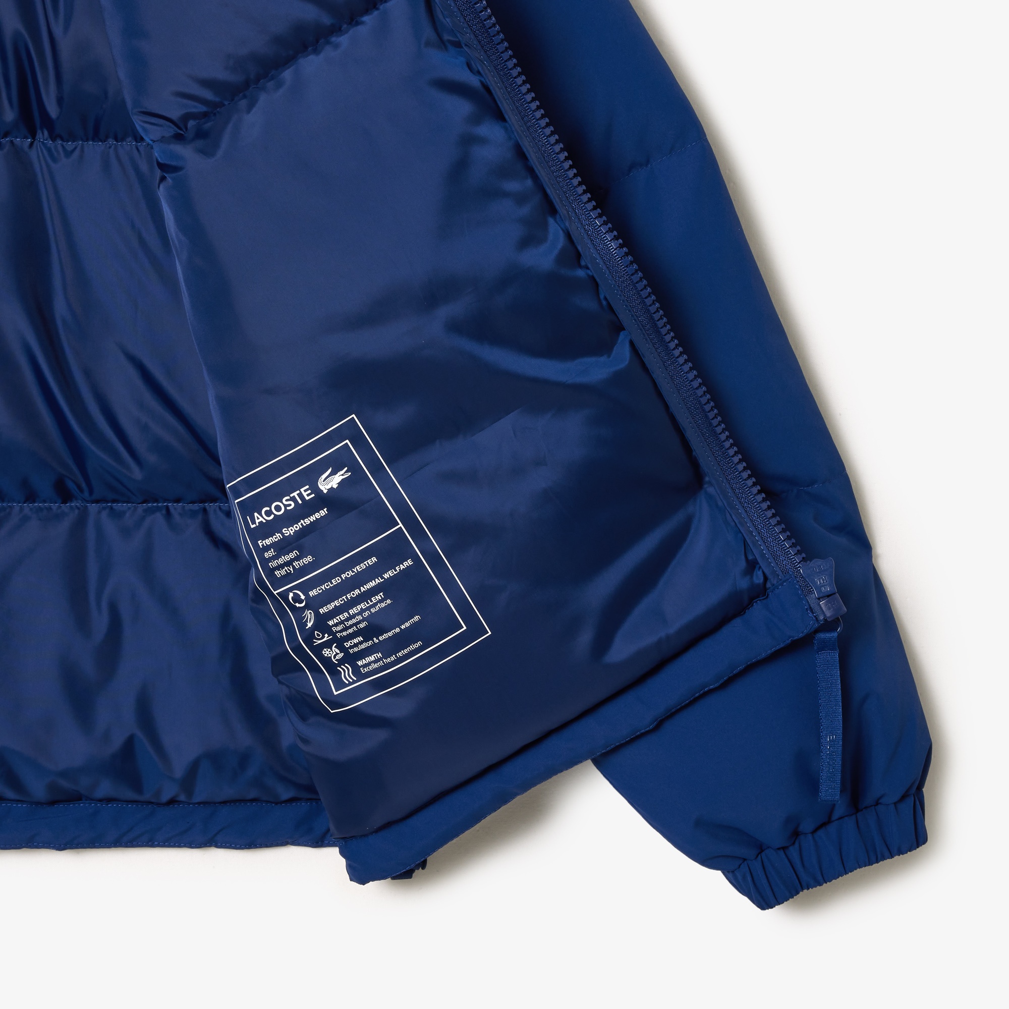 Lacoste Erkek Kapüşonlu Kapitone Mavi Mont