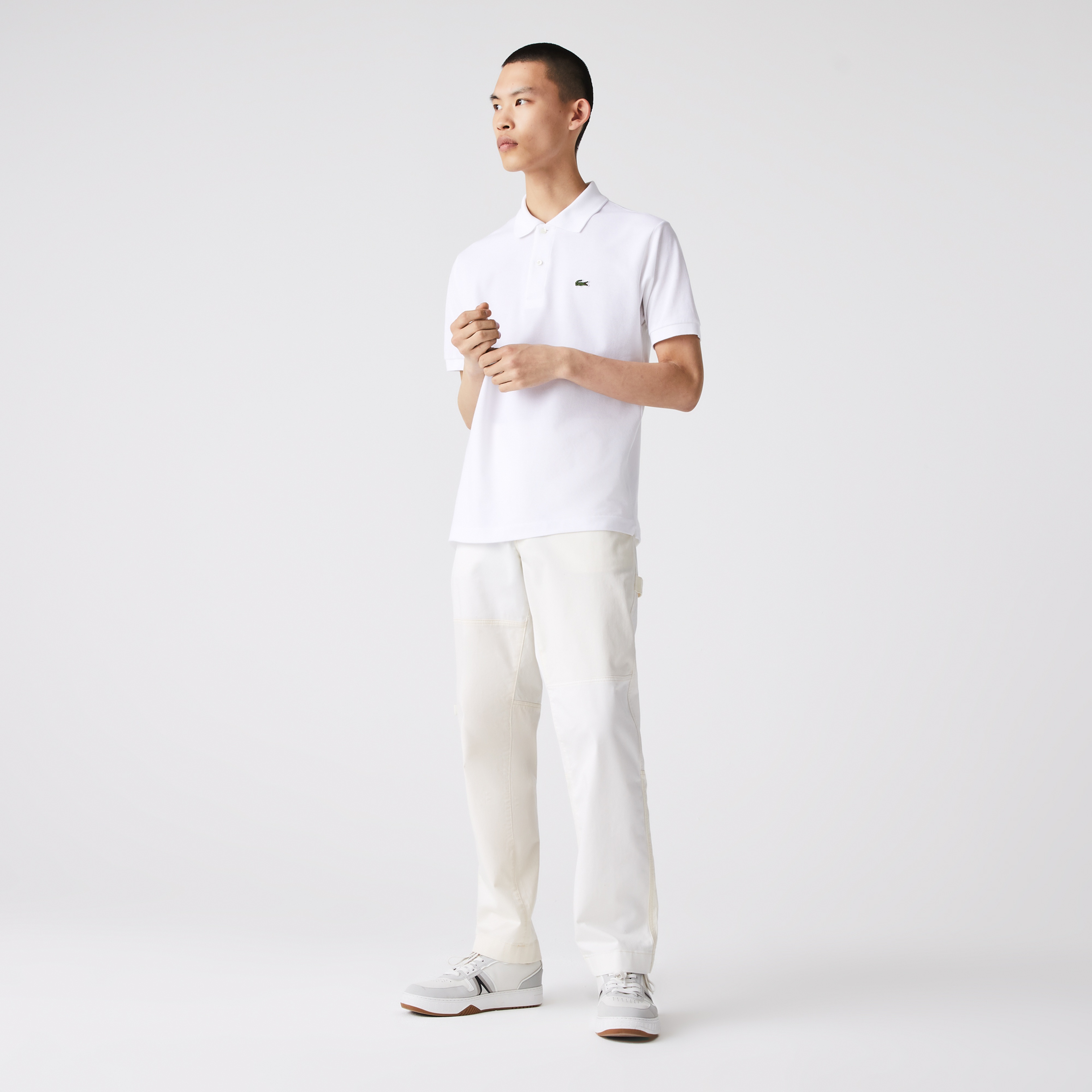 L.12.12 Erkek Classic Fit Beyaz Polo