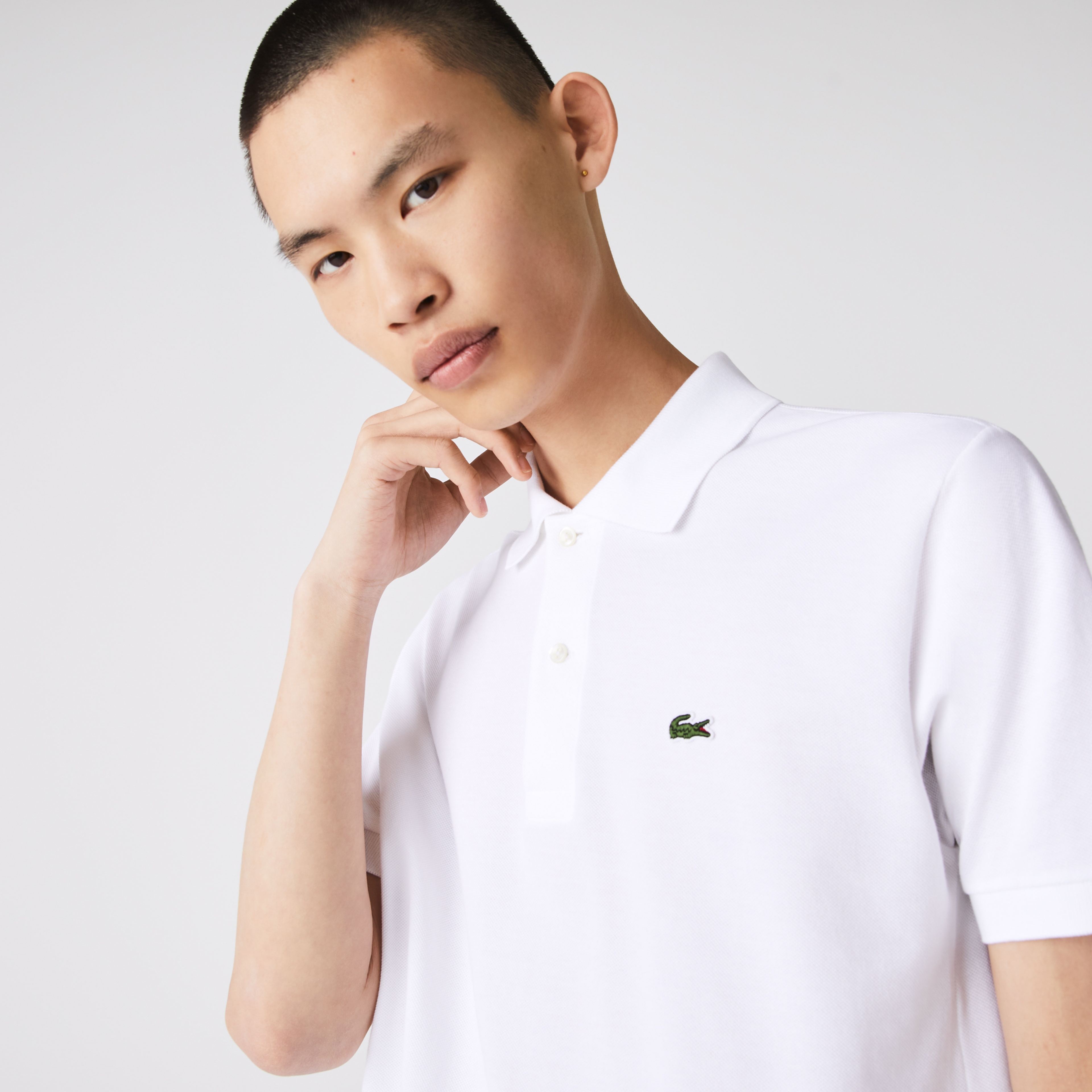 L.12.12 Erkek Classic Fit Beyaz Polo