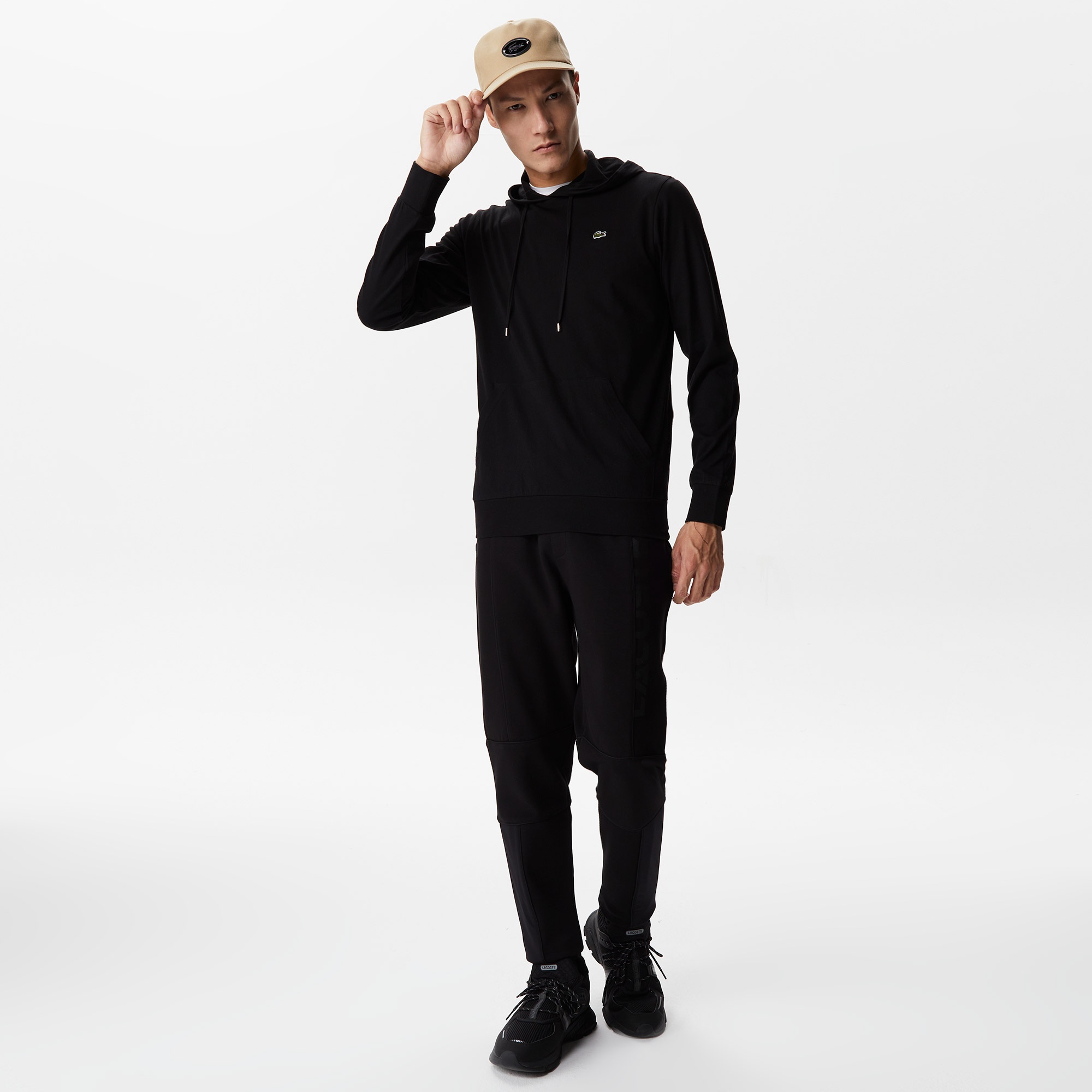 Lacoste Erkek Slim Fit Kapüşonlu Siyah Sweatshirt