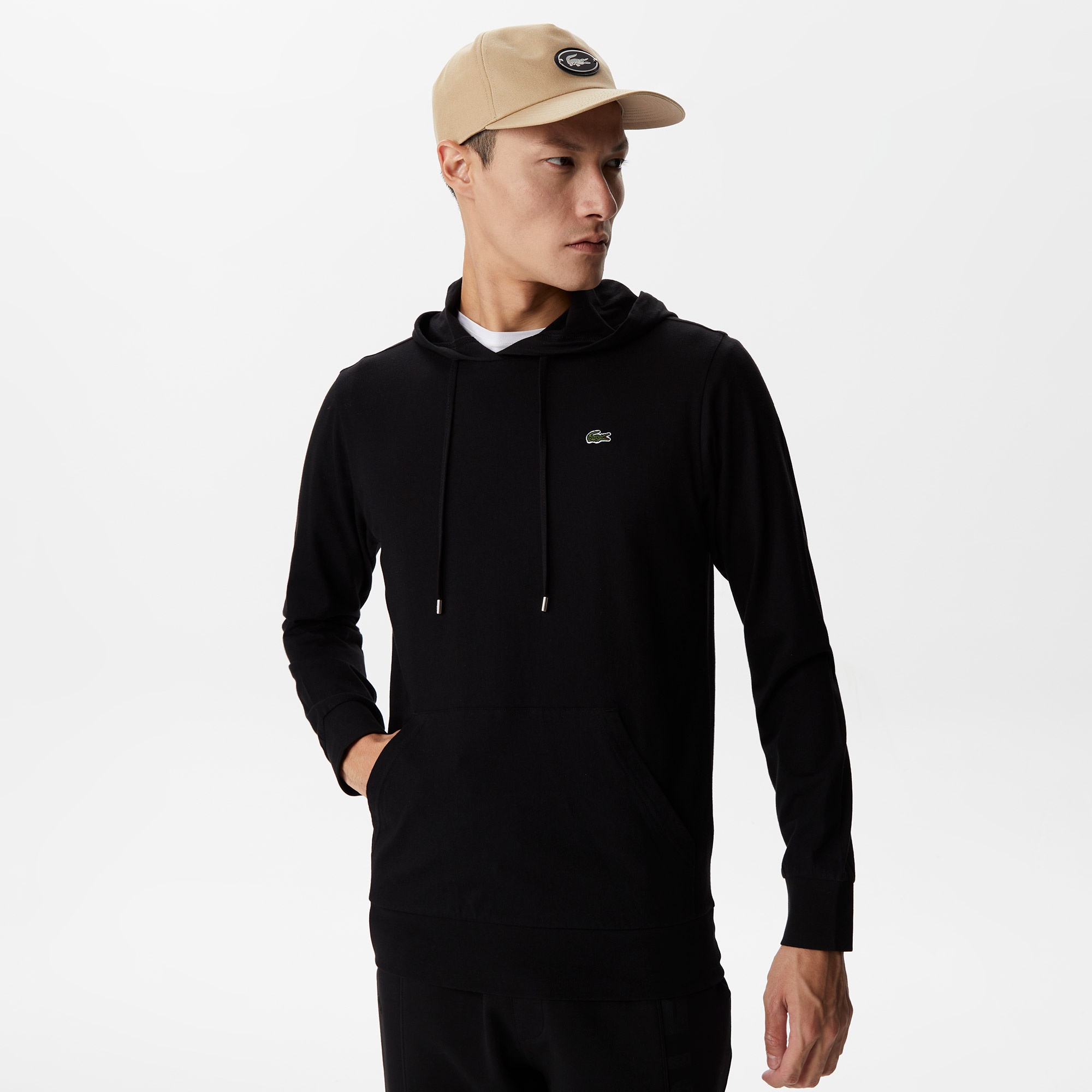 Lacoste Erkek Slim Fit Kapüşonlu Siyah Sweatshirt