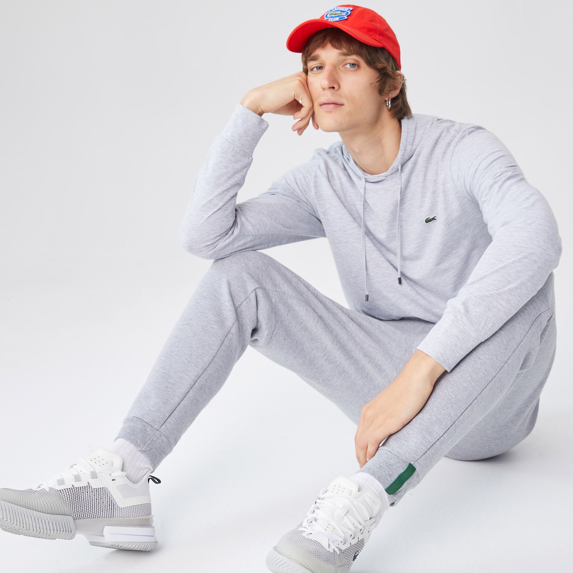 Lacoste Erkek Regular Fit Kapüşonlu Gri Sweatshirt