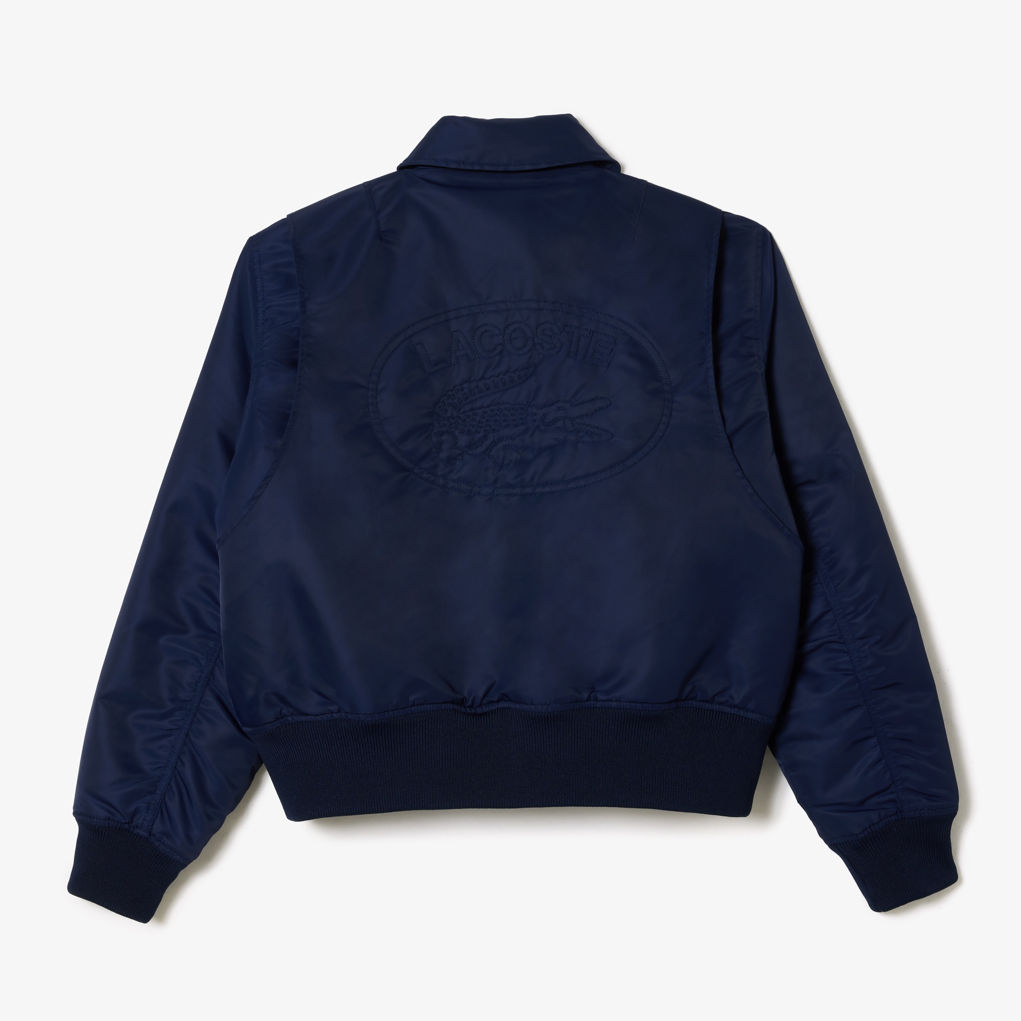 Lacoste Kadın Polo Yaka Lacivert Bomber Ceket