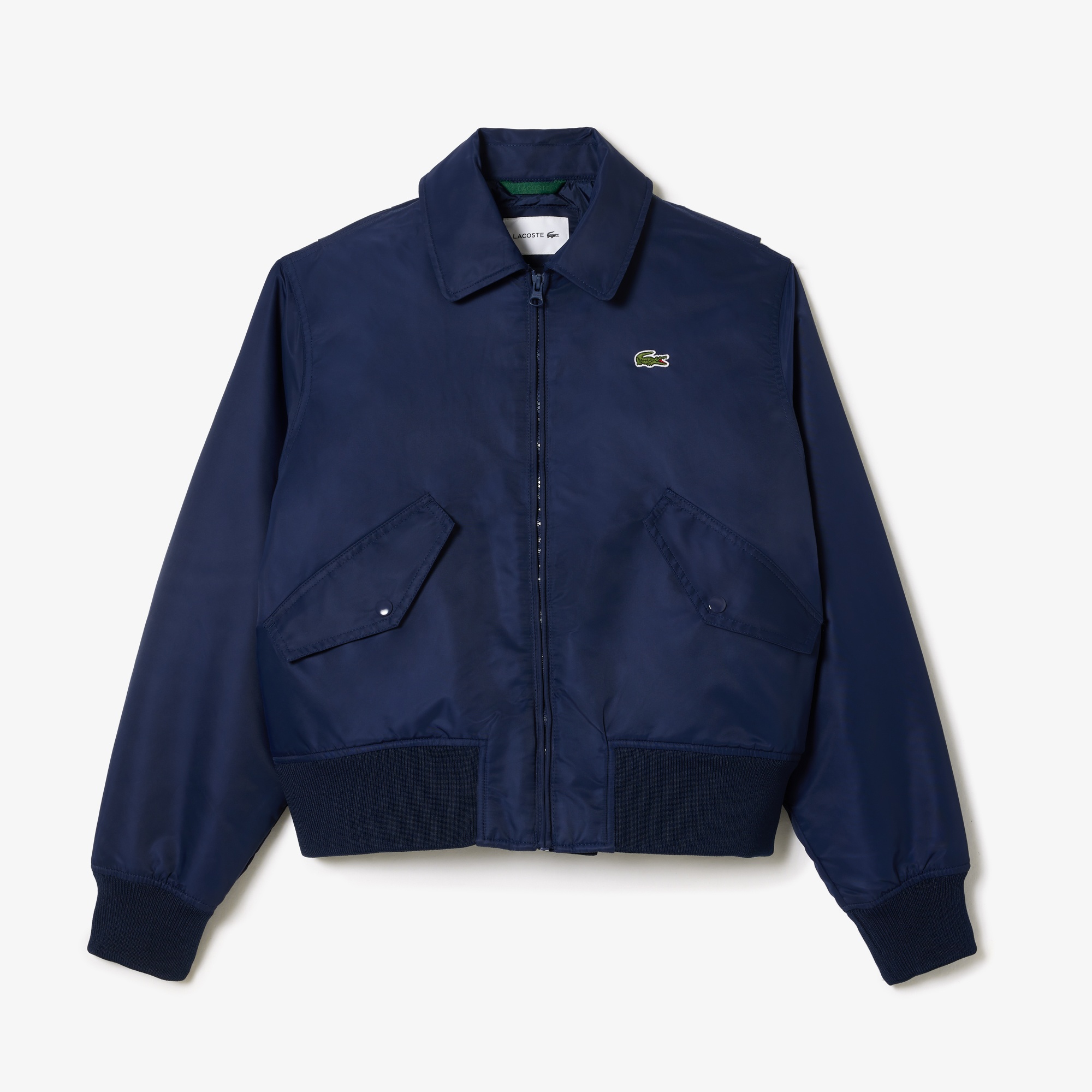 Lacoste Kadın Polo Yaka Lacivert Bomber Ceket