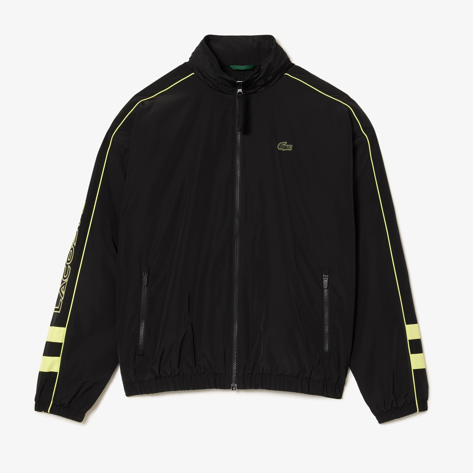 Lacoste Erkek Dik Yaka Baskılı Siyah Mont