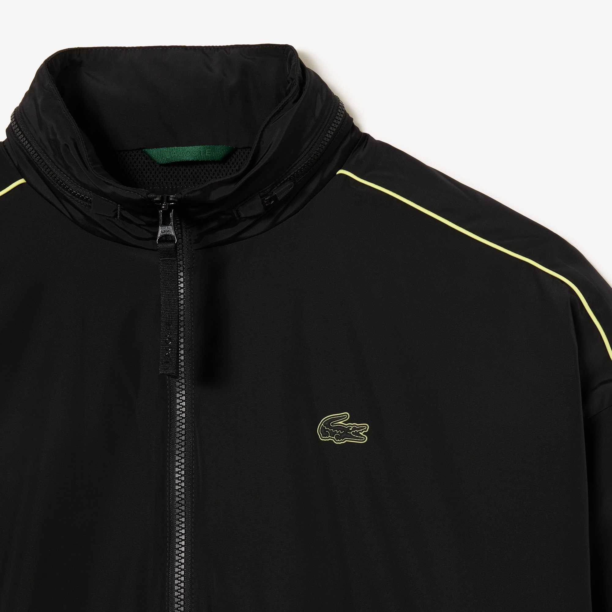 Lacoste Erkek Dik Yaka Baskılı Siyah Mont
