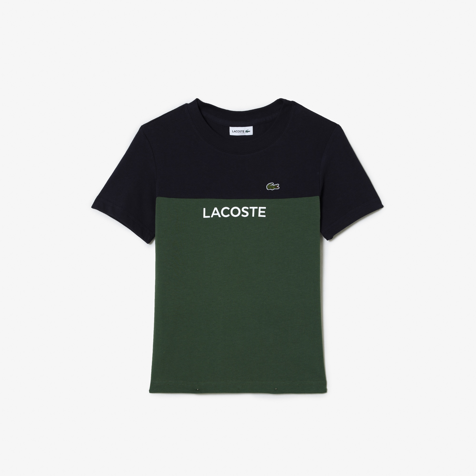 Lacoste Çocuk Bisiklet Yaka Renk Bloklu Lacivert T-Shirt