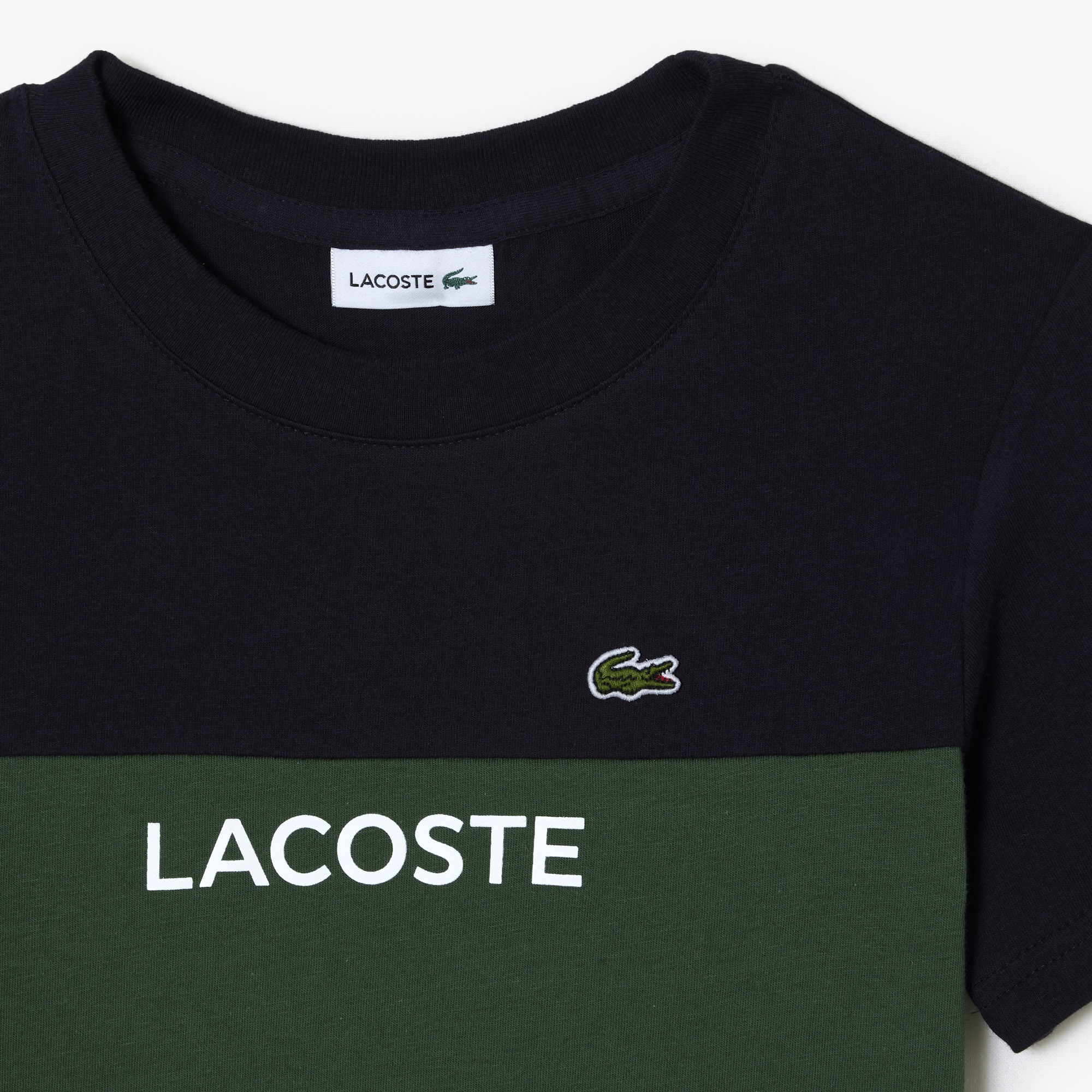 Lacoste Çocuk Bisiklet Yaka Renk Bloklu Lacivert T-Shirt