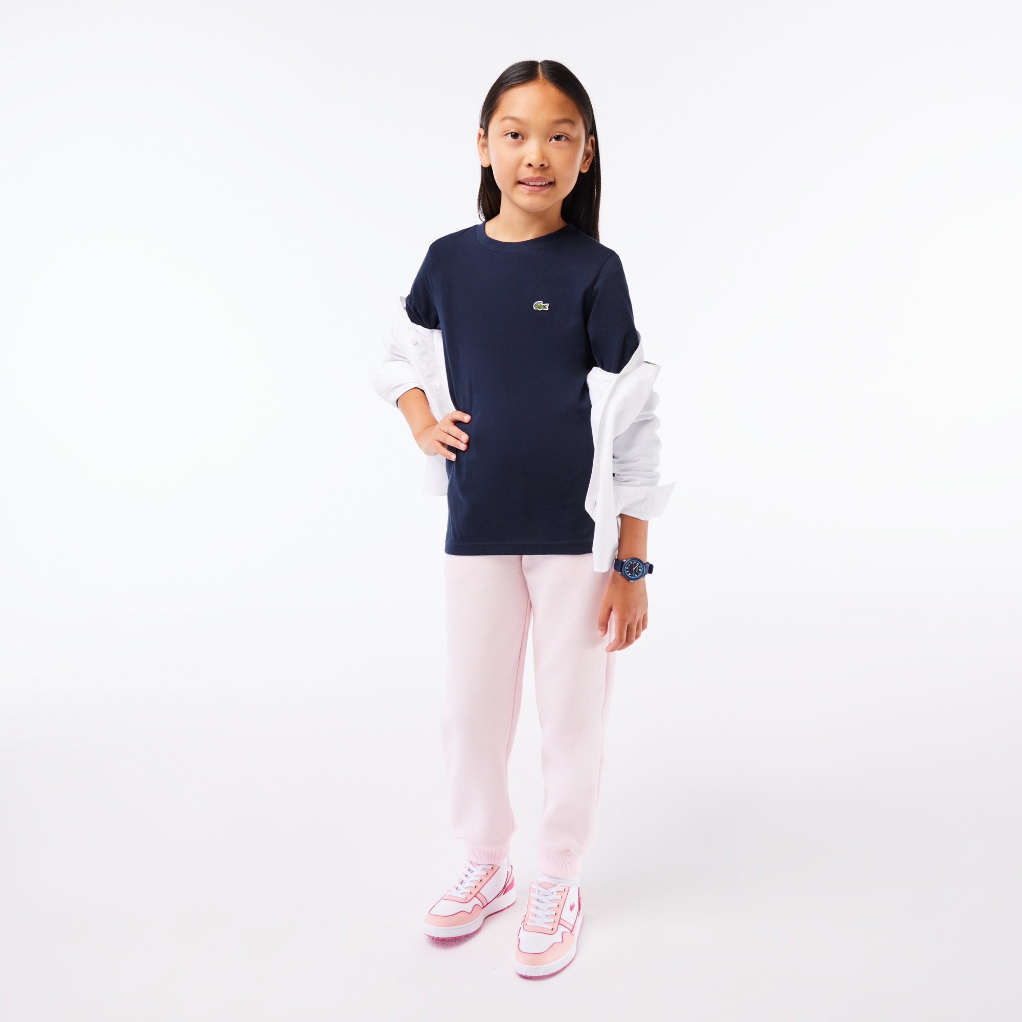 Lacoste Çocuk Uzun Kollu Bisiklet Yaka Lacivert T-Shirt