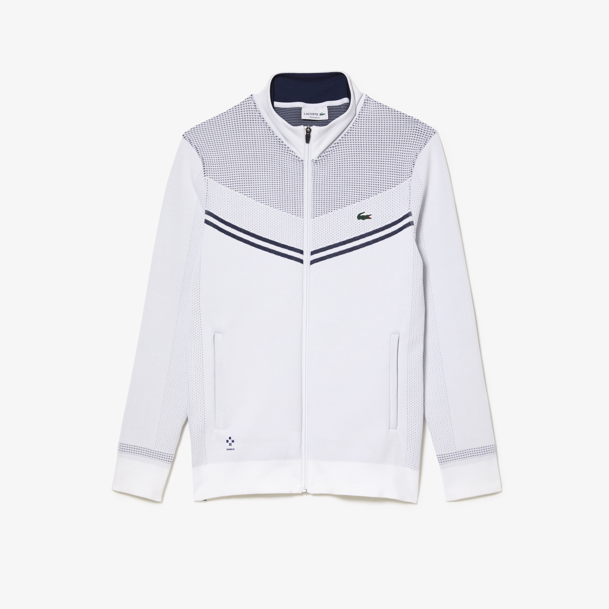 Lacoste SPORT Erkek Regular Fit Fermuarlı Desenli Beyaz Sweatshirt