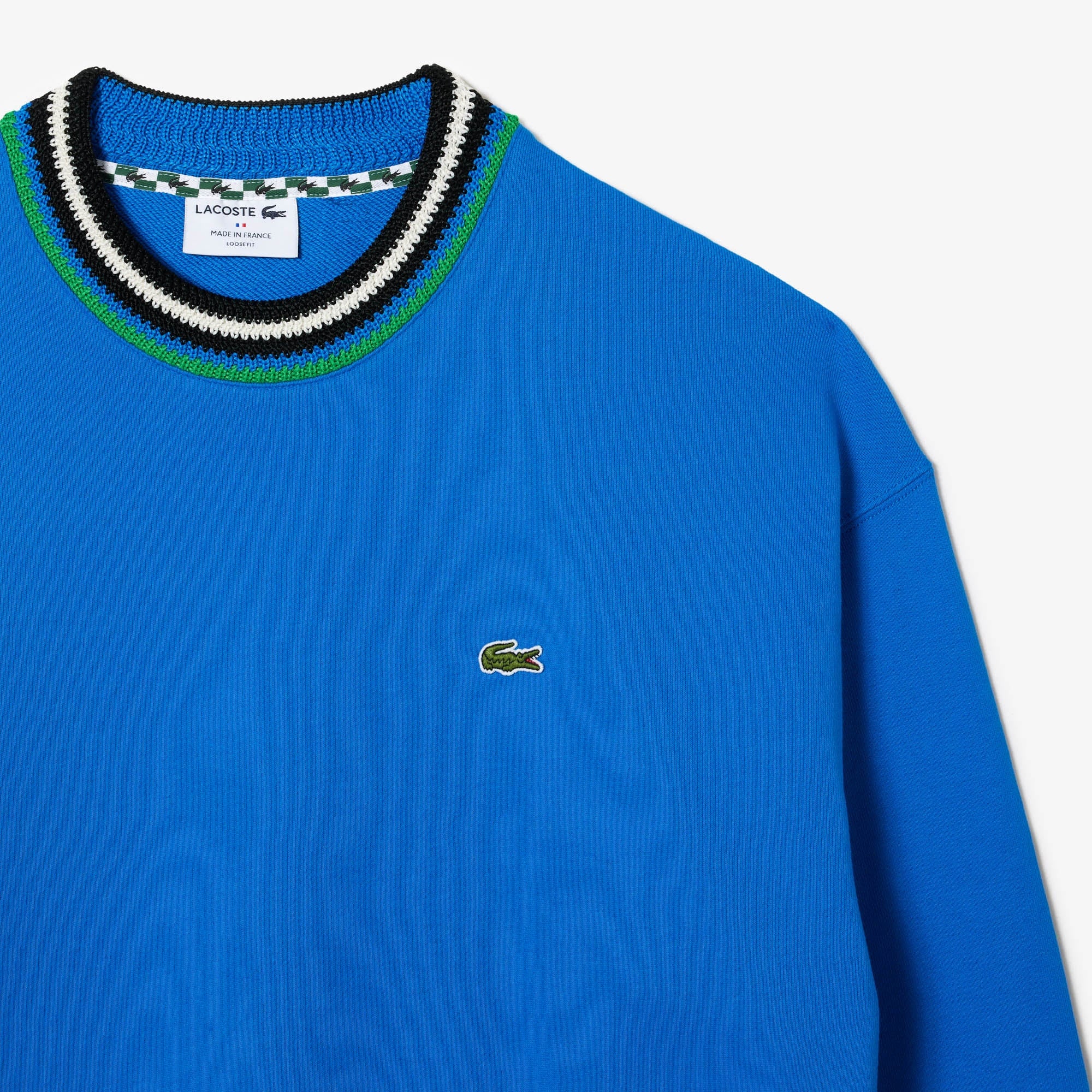 Lacoste Erkek Loose Fit Bisiklet Yaka Mavi Sweatshirt