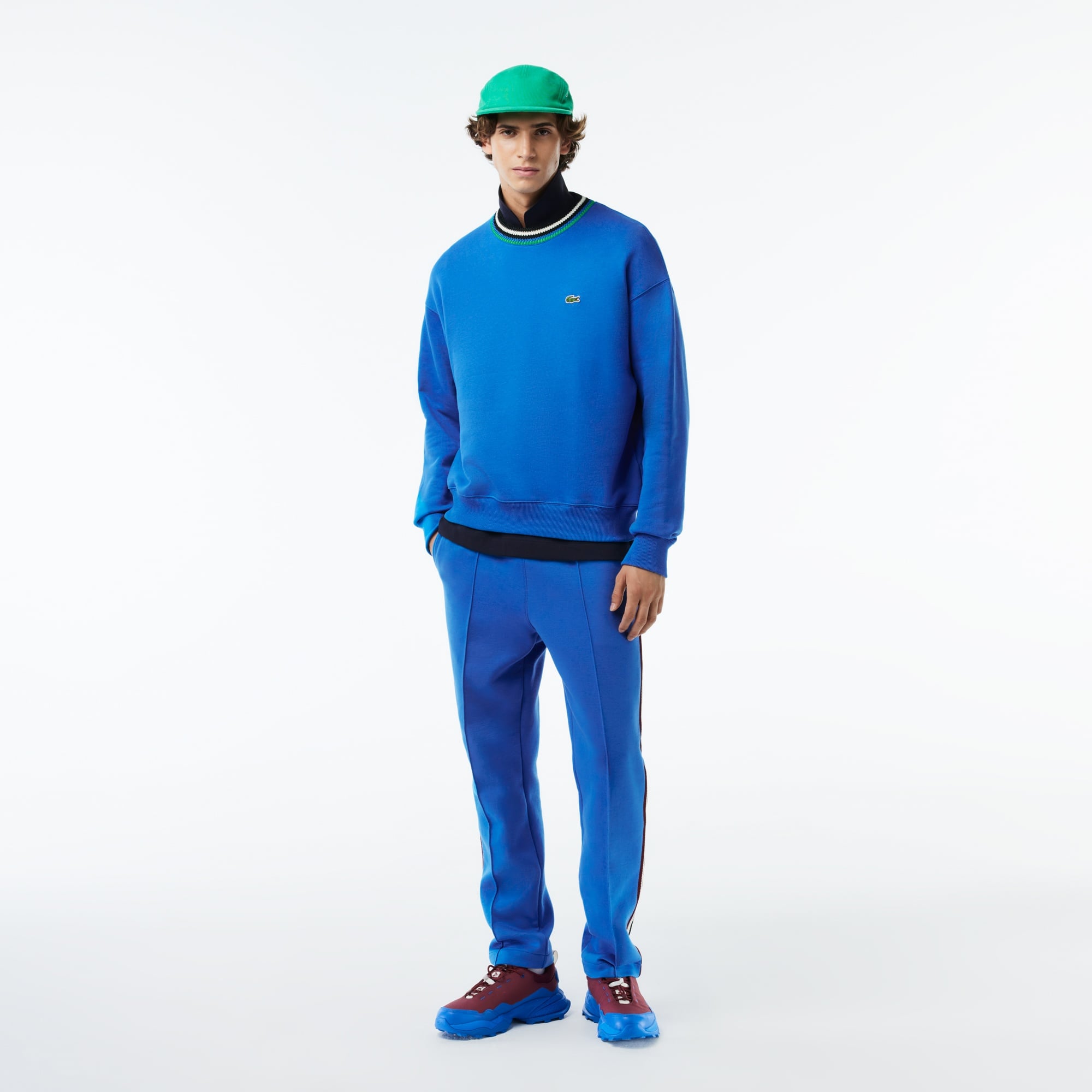 Lacoste Erkek Loose Fit Bisiklet Yaka Mavi Sweatshirt