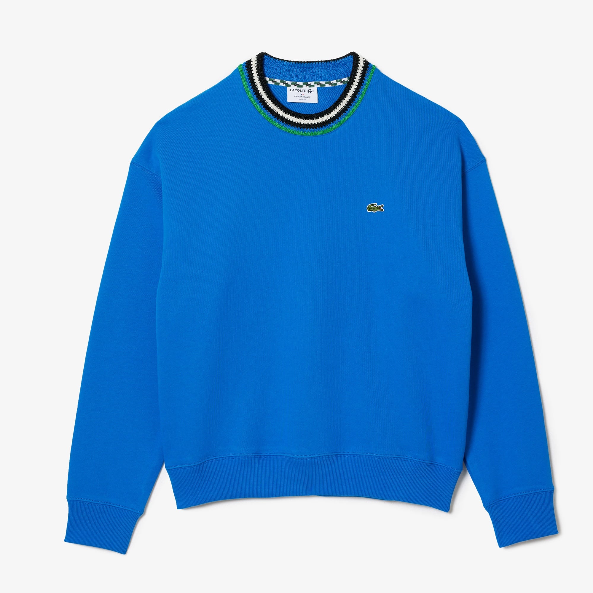 Lacoste Erkek Loose Fit Bisiklet Yaka Mavi Sweatshirt