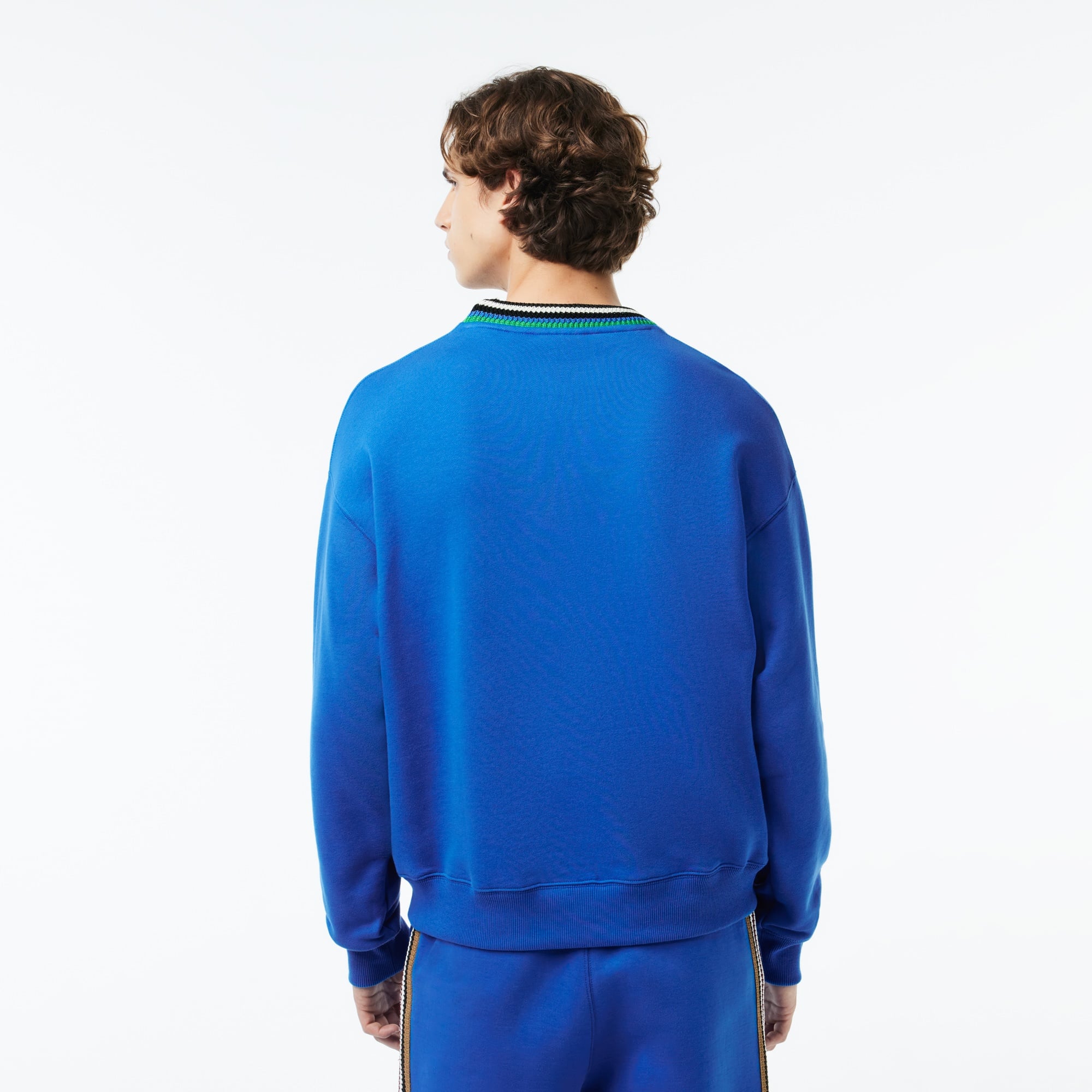 Lacoste Erkek Loose Fit Bisiklet Yaka Mavi Sweatshirt