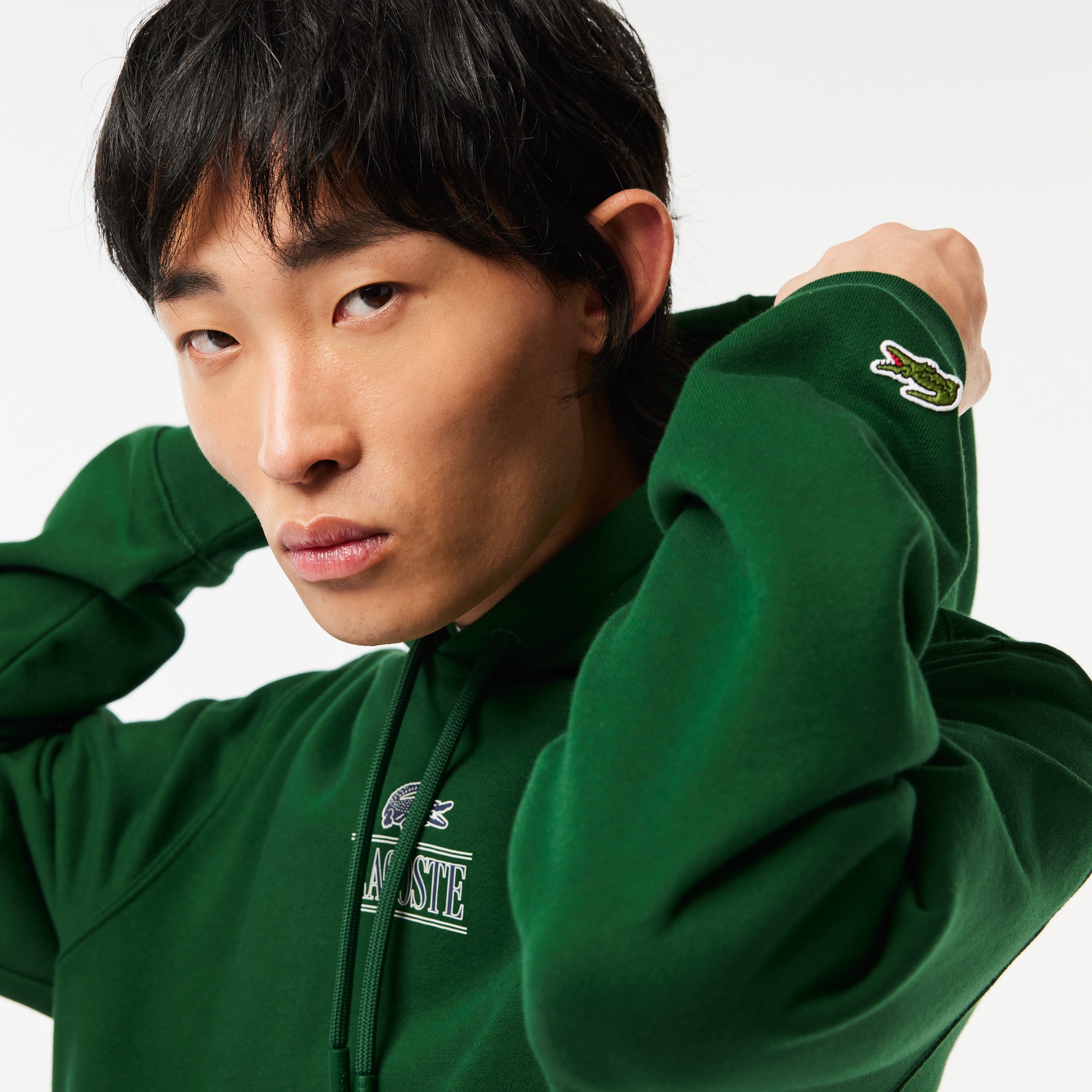 Lacoste Erkek Classic Fit Kapüşonlu Yeşil Sweatshirt