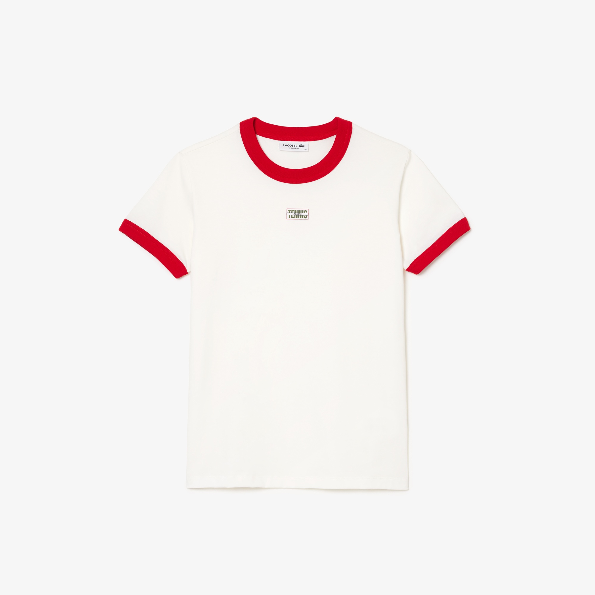 Lacoste Kadın Slim Fit Bisiklet Yaka Beyaz T-Shirt