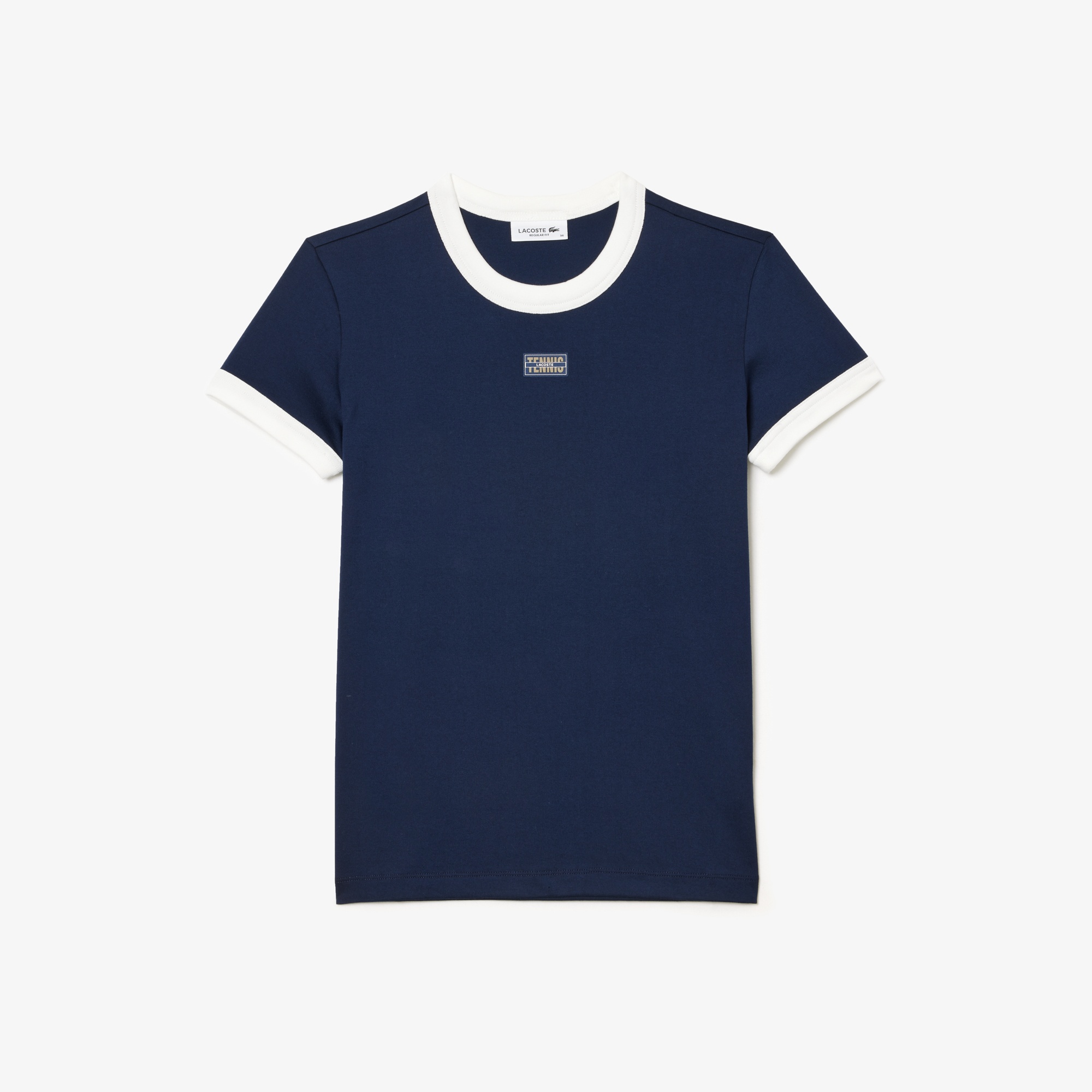 Lacoste Kadın Slim Fit Bisiklet Yaka Lacivert T-Shirt