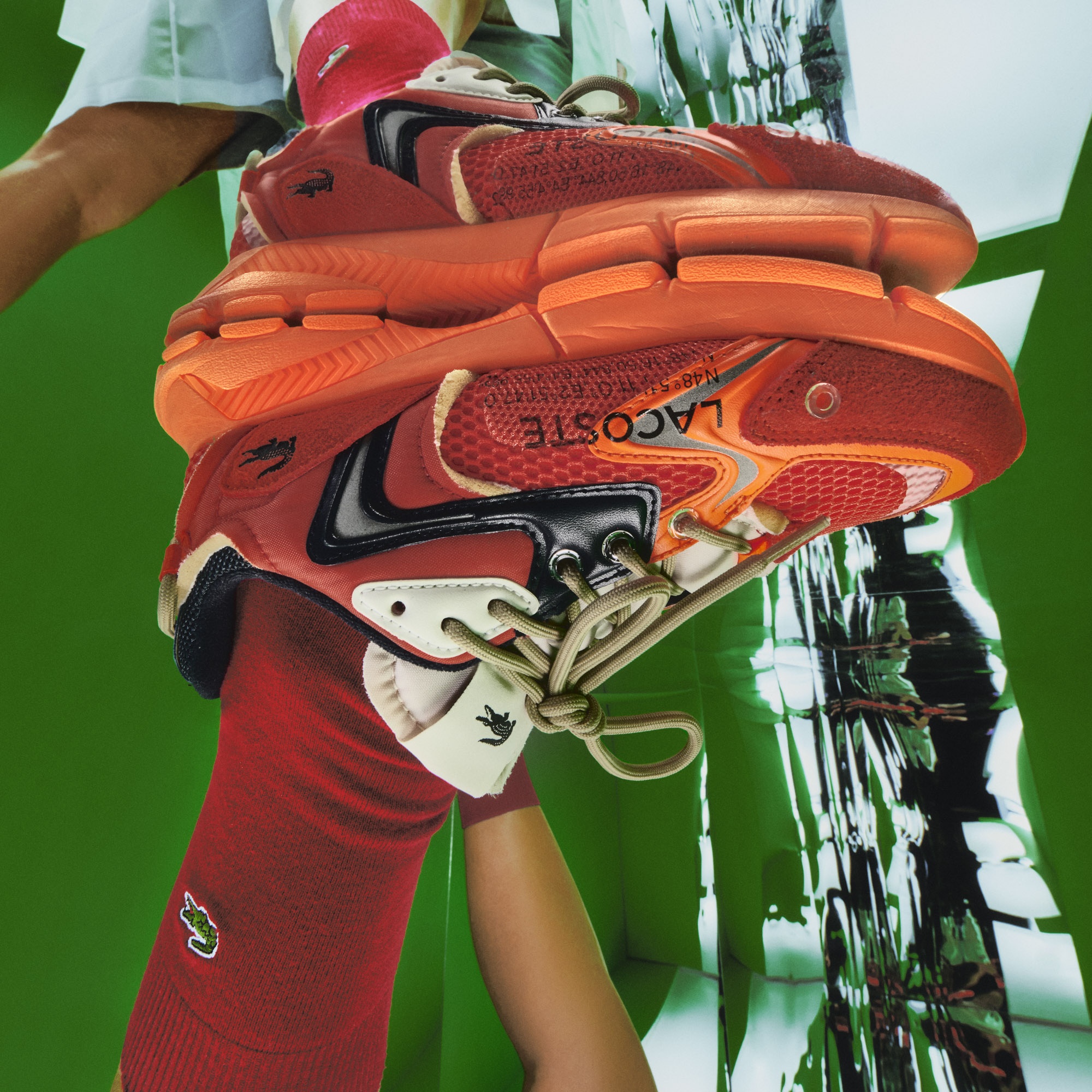 ルアナ 2点 Lacoste L003 Neo Kadın Kırmızı Sneaker 745SFA0001-AM1 | Lacoste