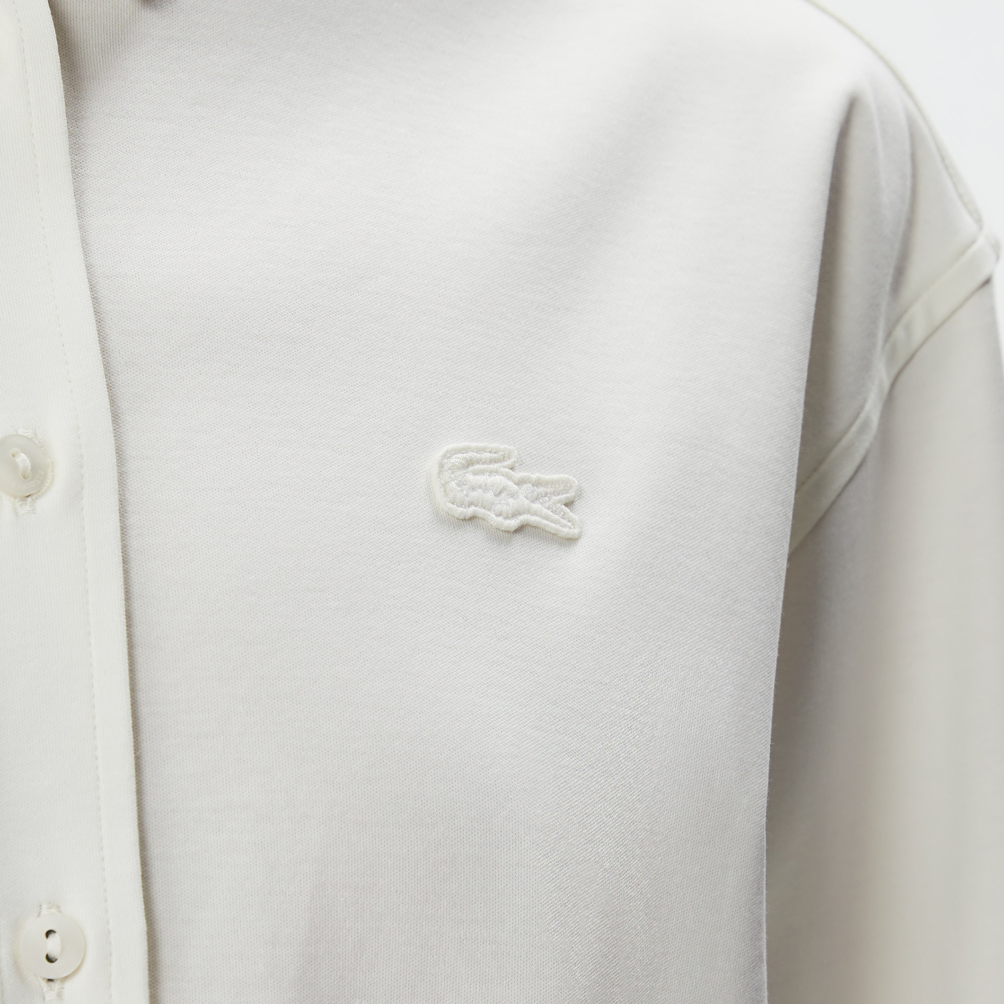 Lacoste Kadın Oversized Uzun Kollu Beyaz Gömlek