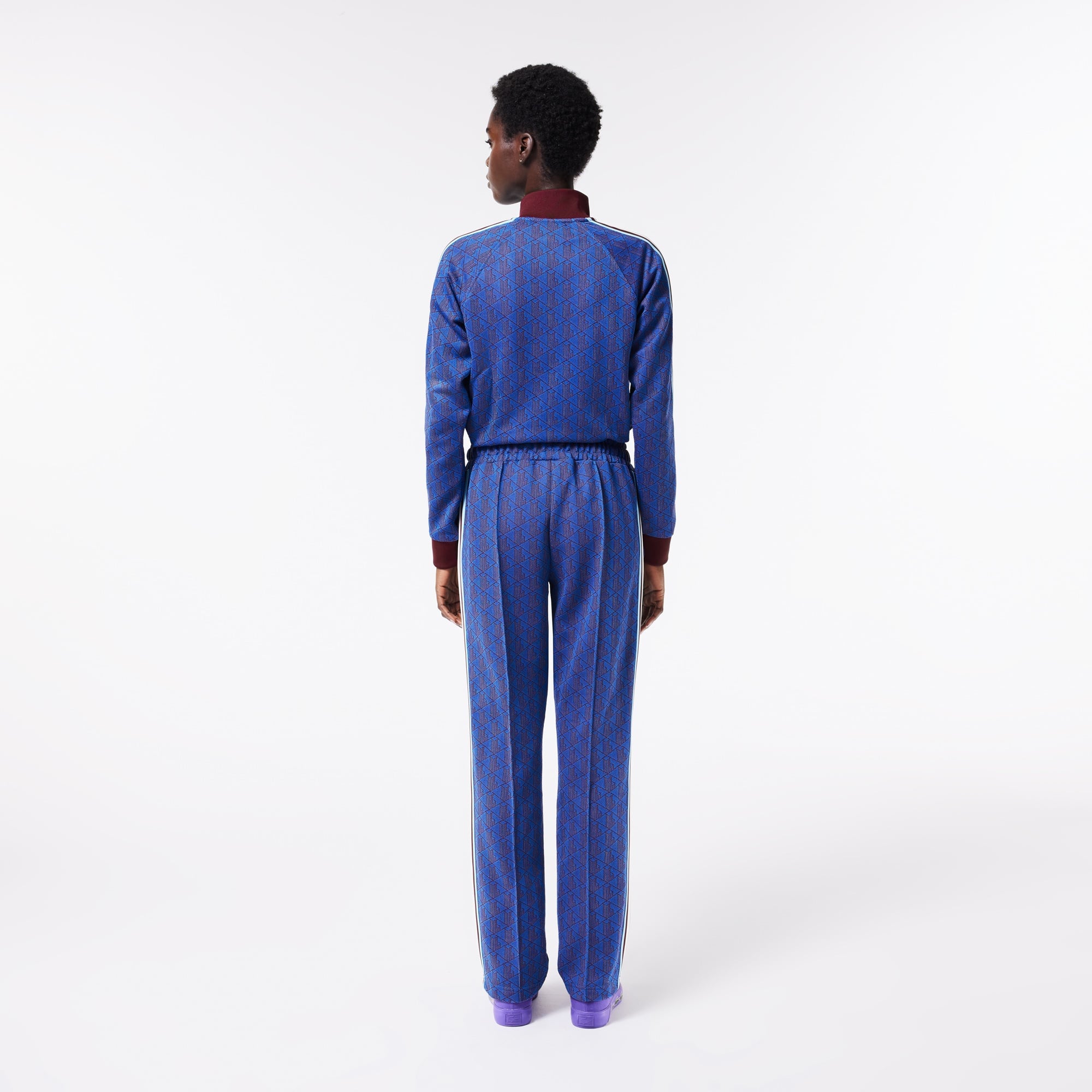 Lacoste Kadın Straight Fit Monogram Mavi Eşofman Altı