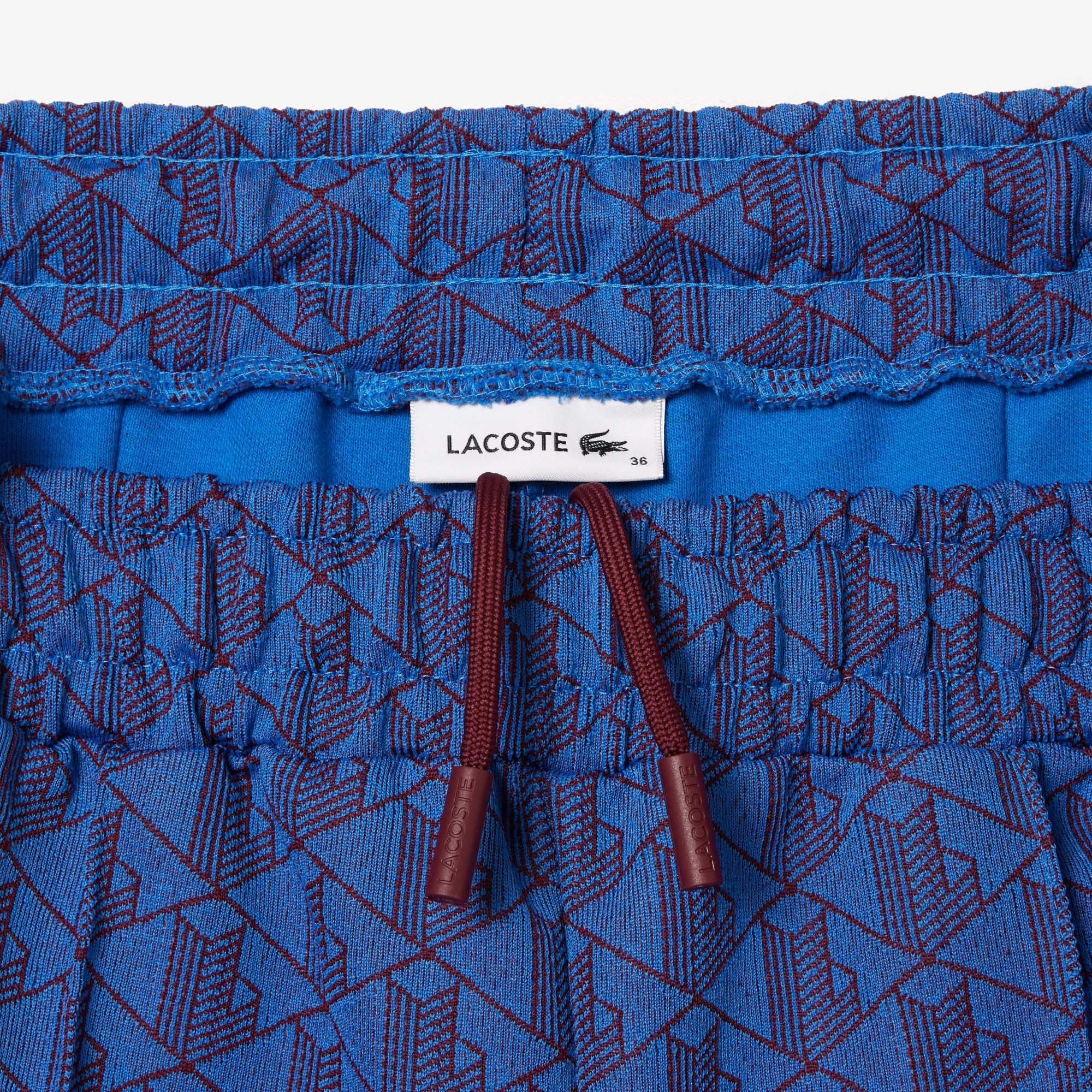 Lacoste Kadın Straight Fit Monogram Mavi Eşofman Altı