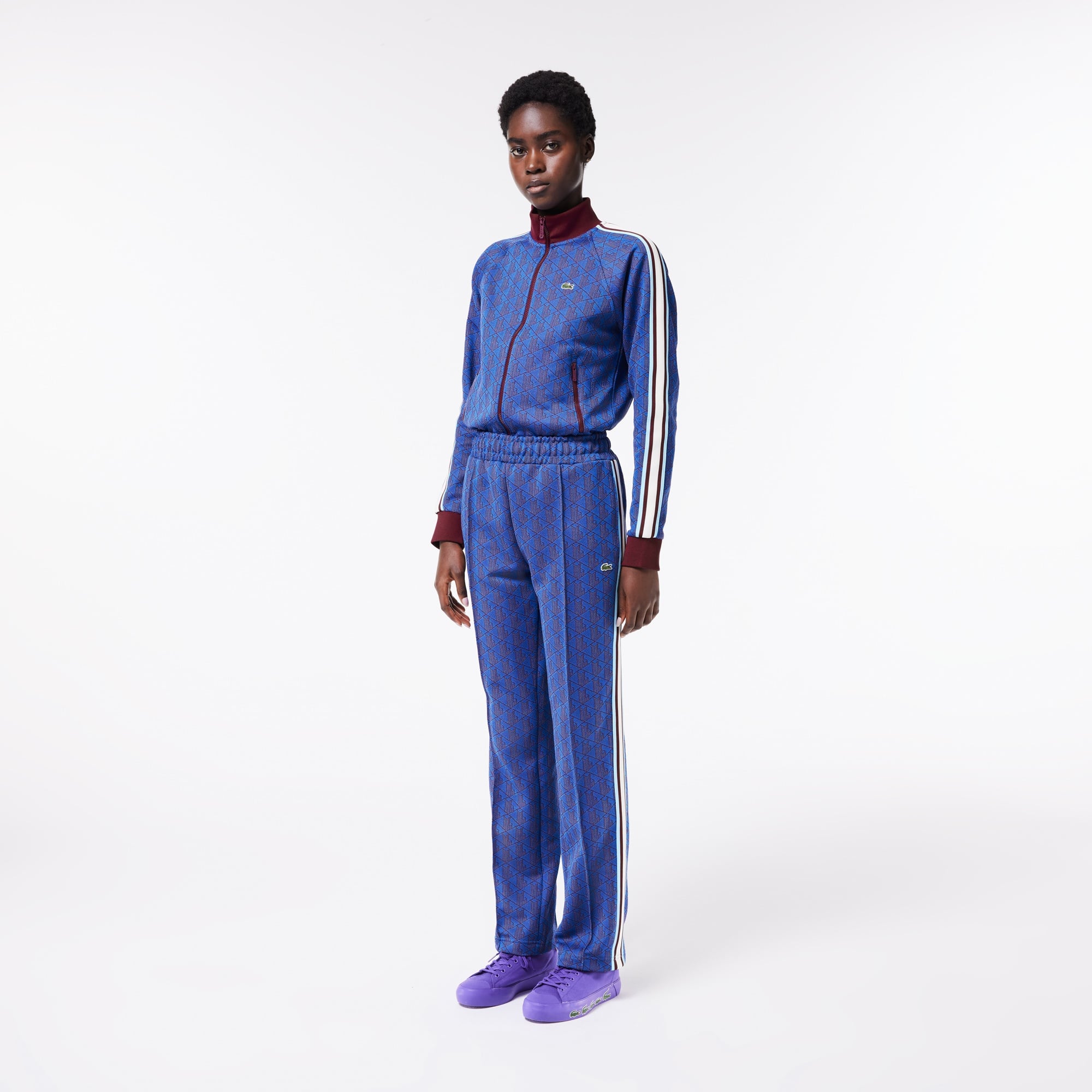 Lacoste Kadın Straight Fit Monogram Mavi Eşofman Altı