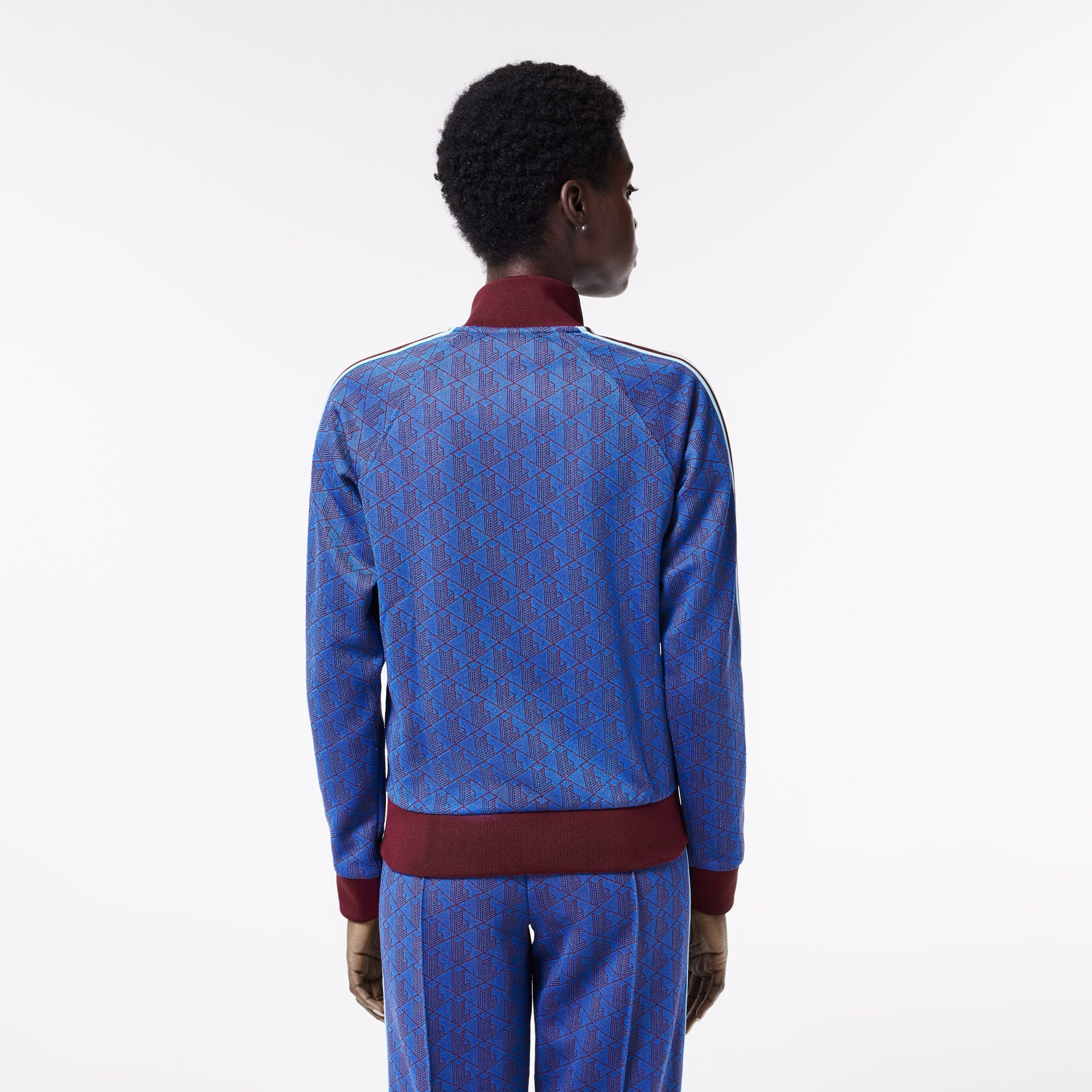 Lacoste Kadın Regular Fit Fermuarlı Monogram Mavi Sweatshirt