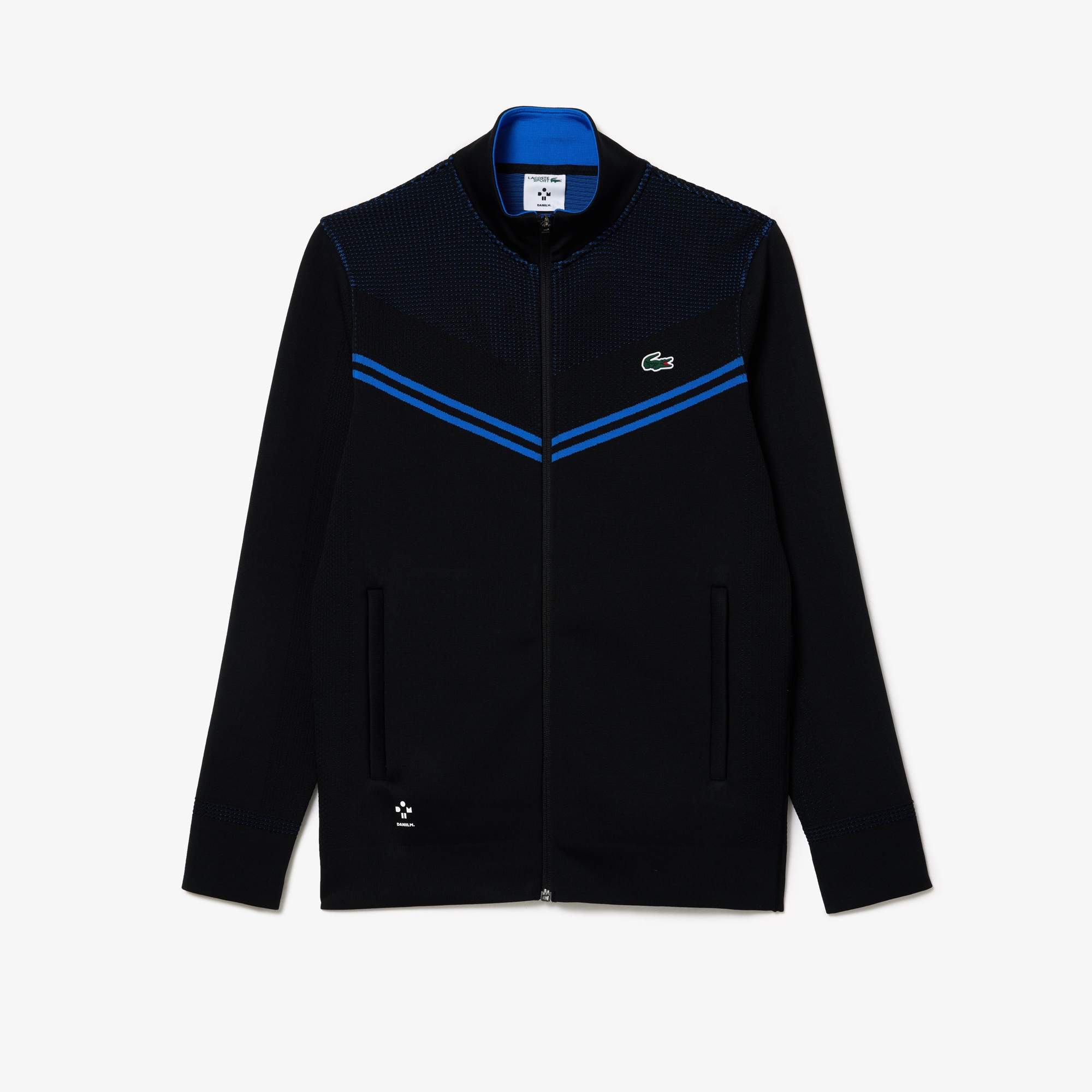 Lacoste SPORT Erkek Regular Fit Fermuarlı Desenli Siyah Sweatshirt