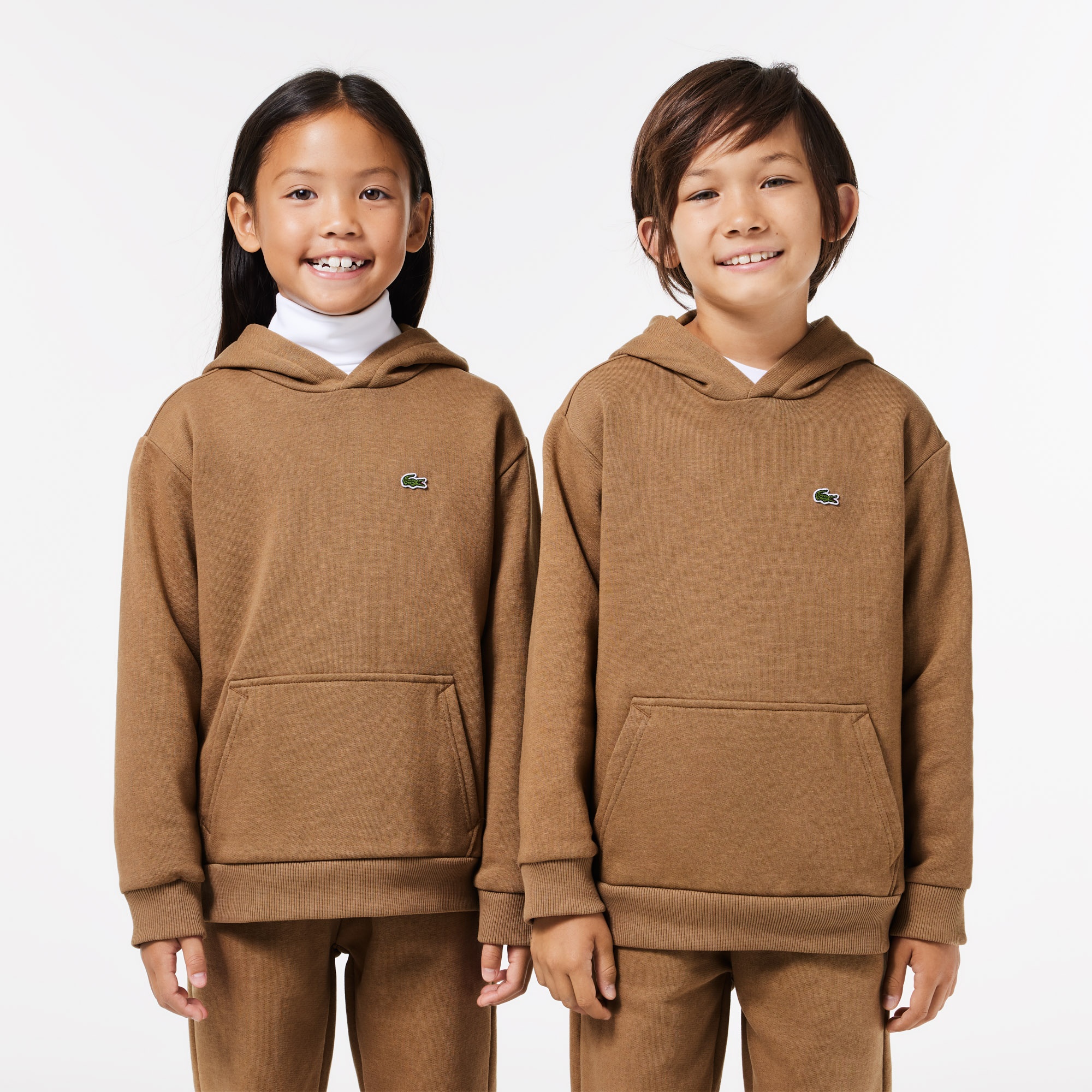 Lacoste Çocuk Kapüşonlu Kahverengi Sweatshirt